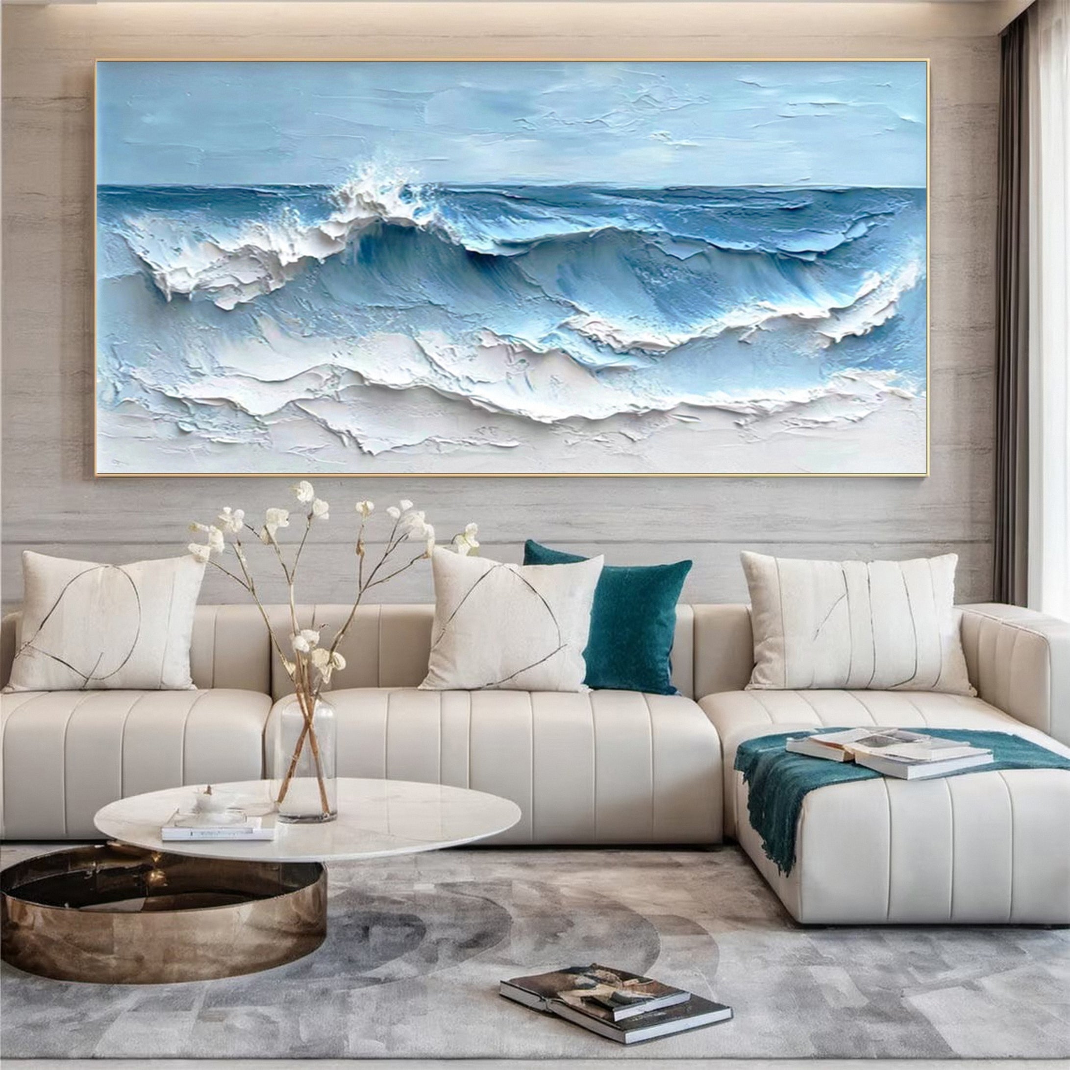 Dynamic Sea Wave Art for Contemporary Living Spaces #OP014