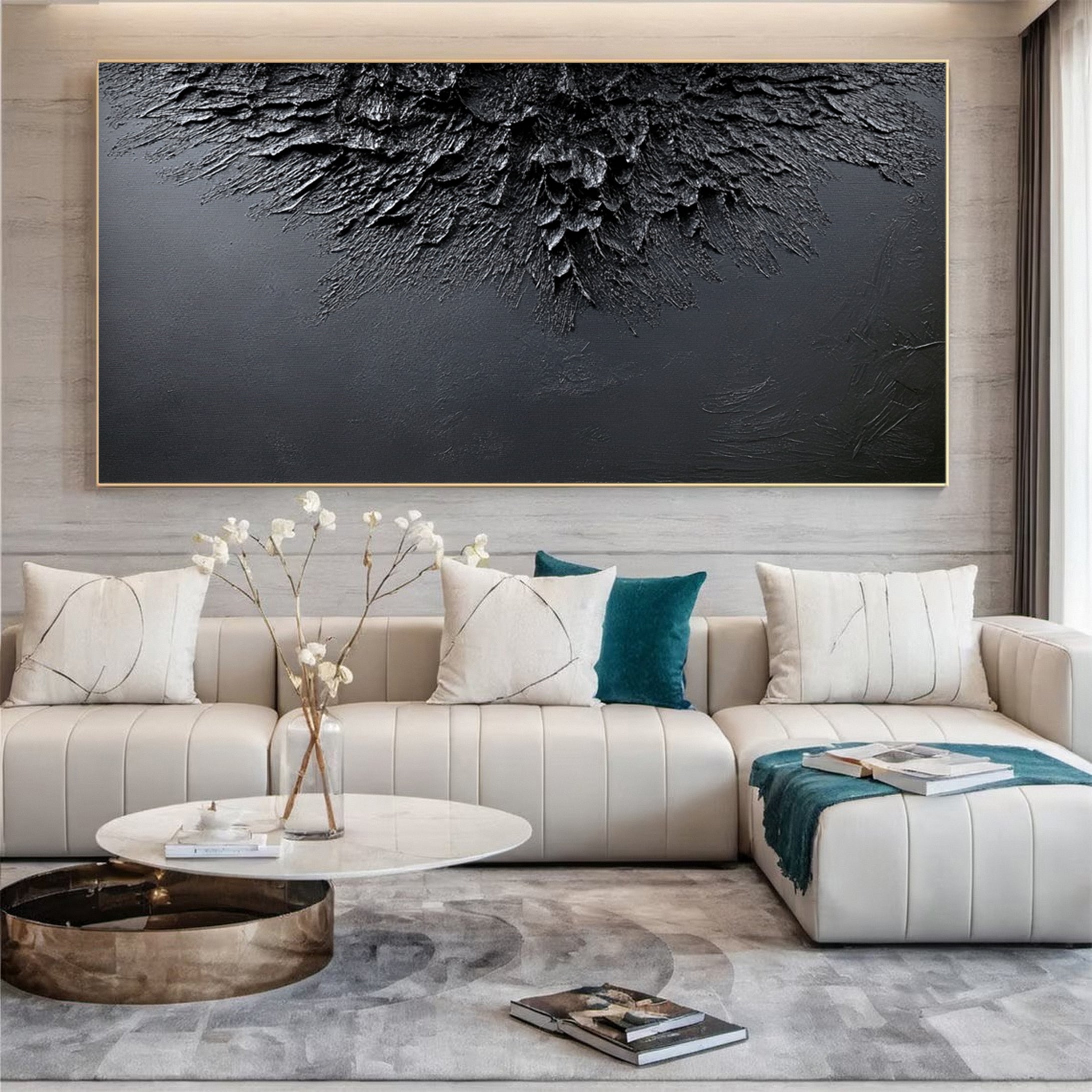 Luxurious Black Texture Artwork for Modern Home #MM114