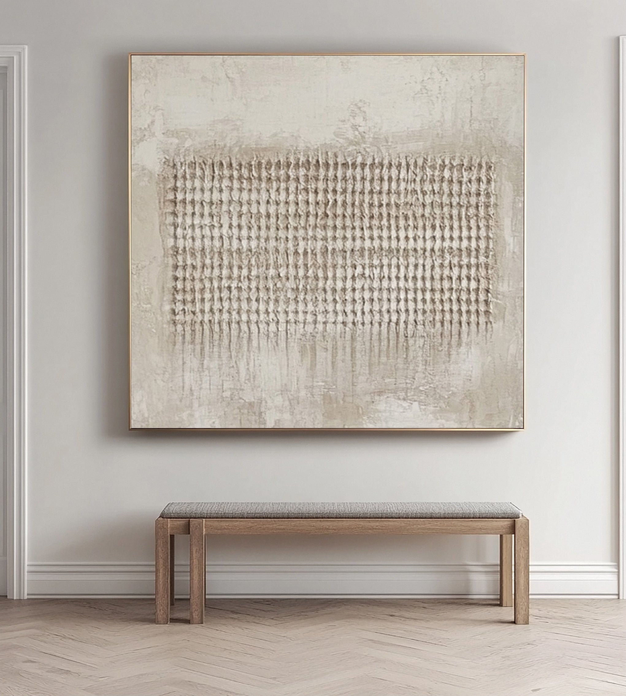 Wabi Grid Center: Textured Abstract with Organic Impressions #MM594
