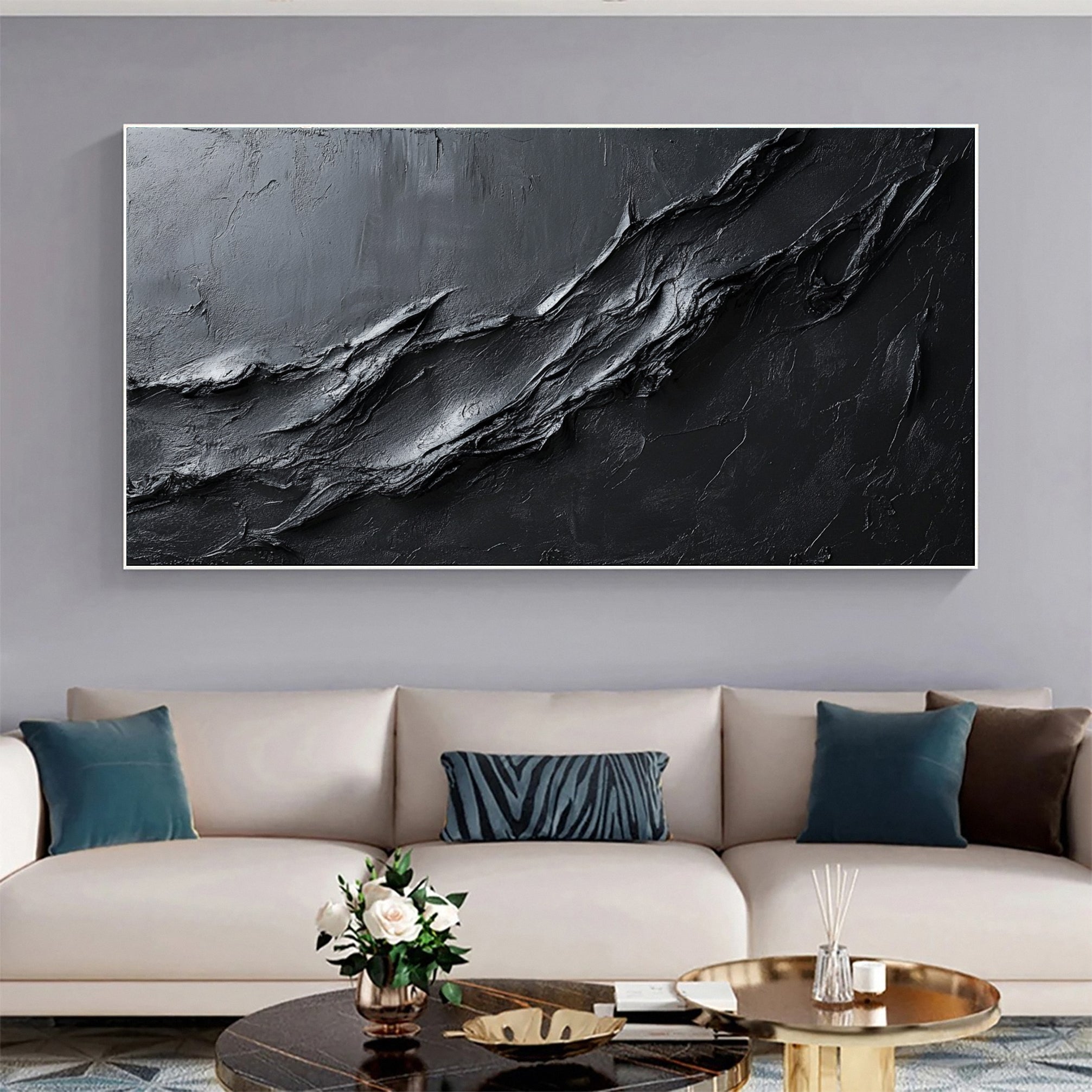 Luxurious Black Textured Artwork