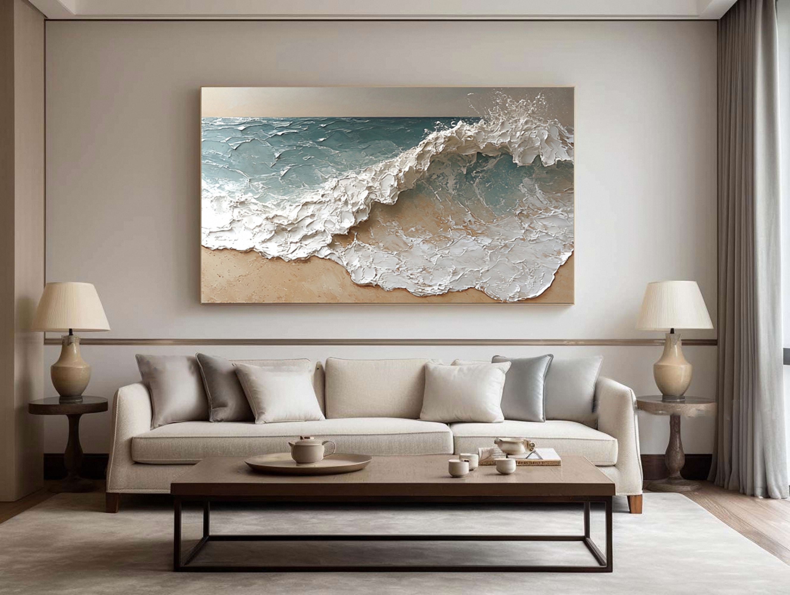 Ocean Wave Abstract Art Large Wall Decor #AG 040