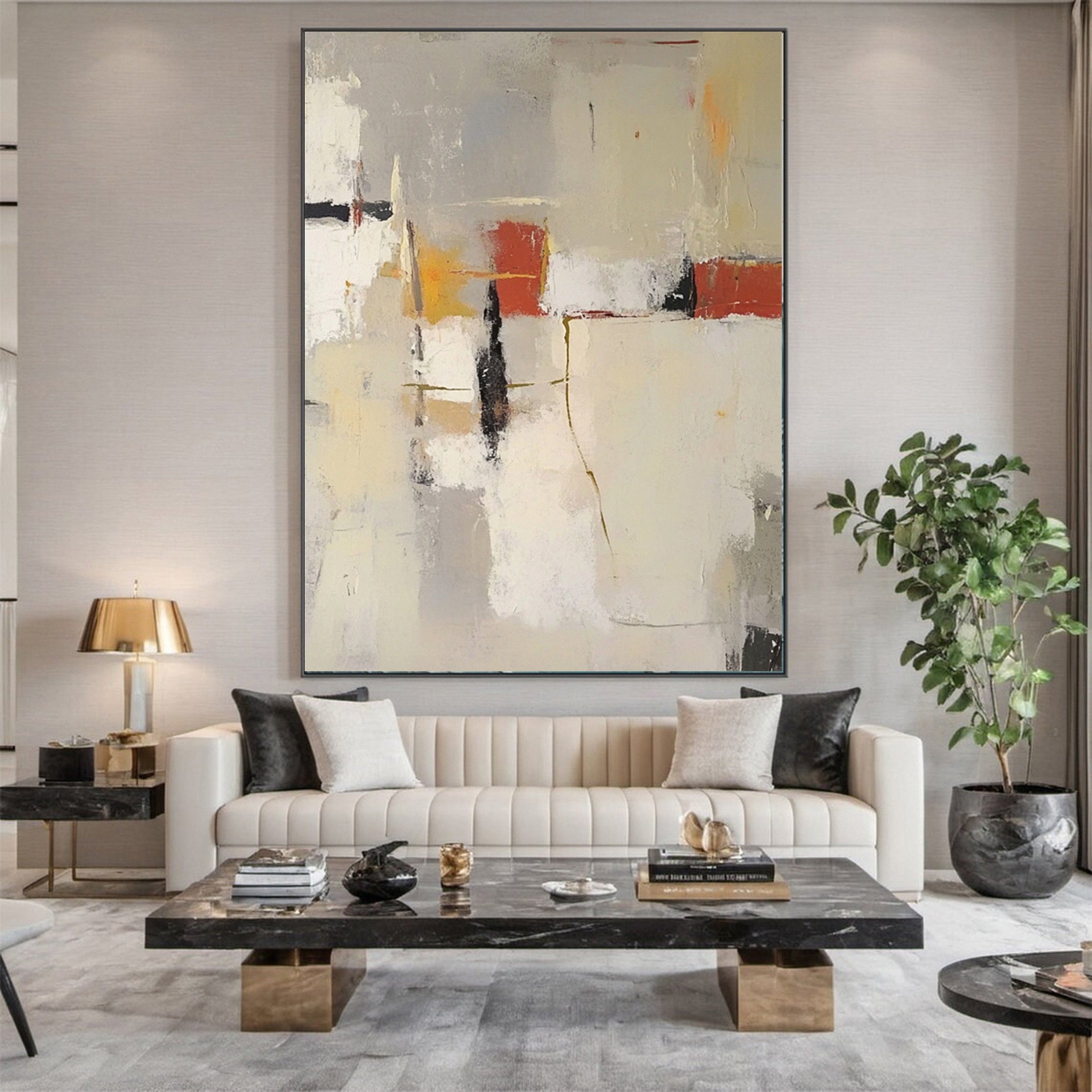 Contemporary Abstract Art Warm Tones Painting for Home Decor #MC024