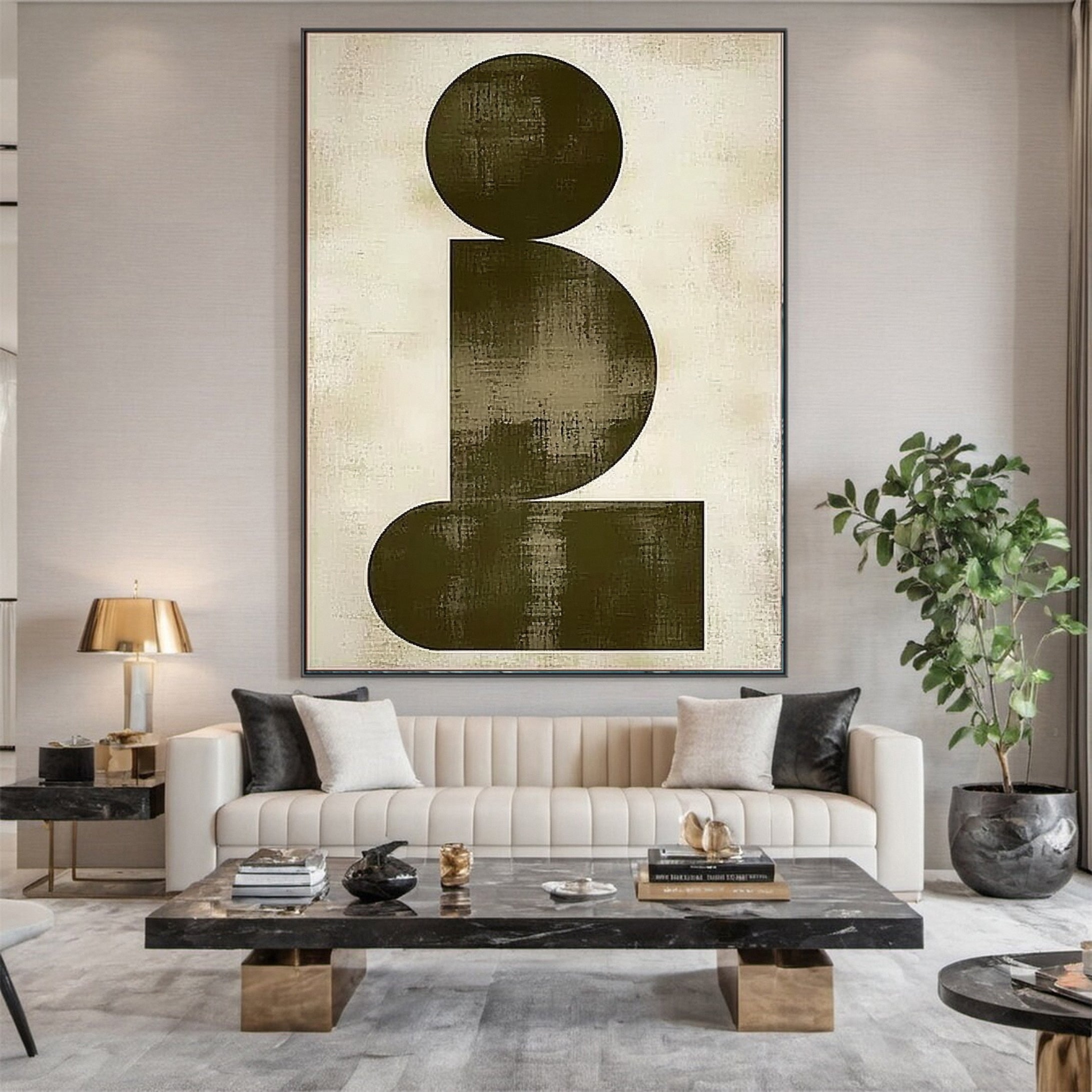 Minimalist Geometric Abstract Art Neutral Tones