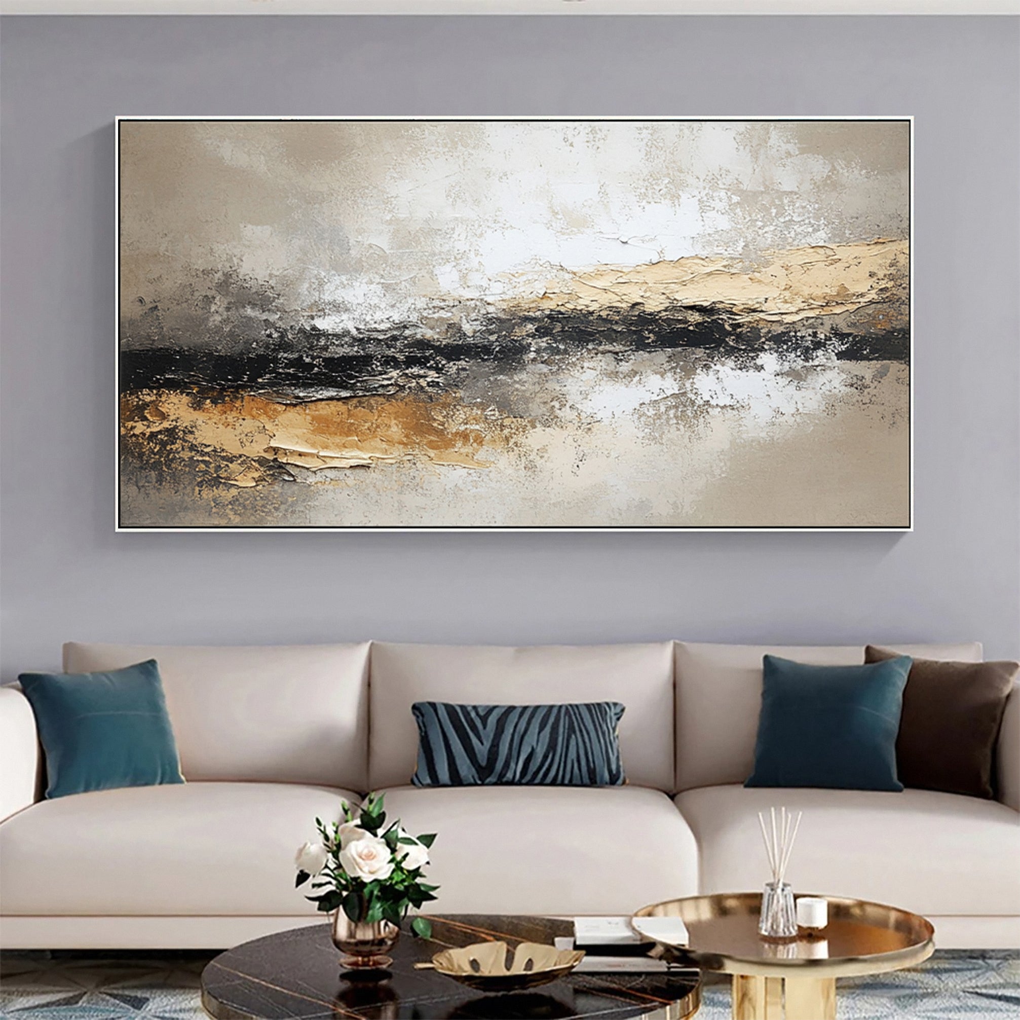 Large Neutral Abstract Wall Art