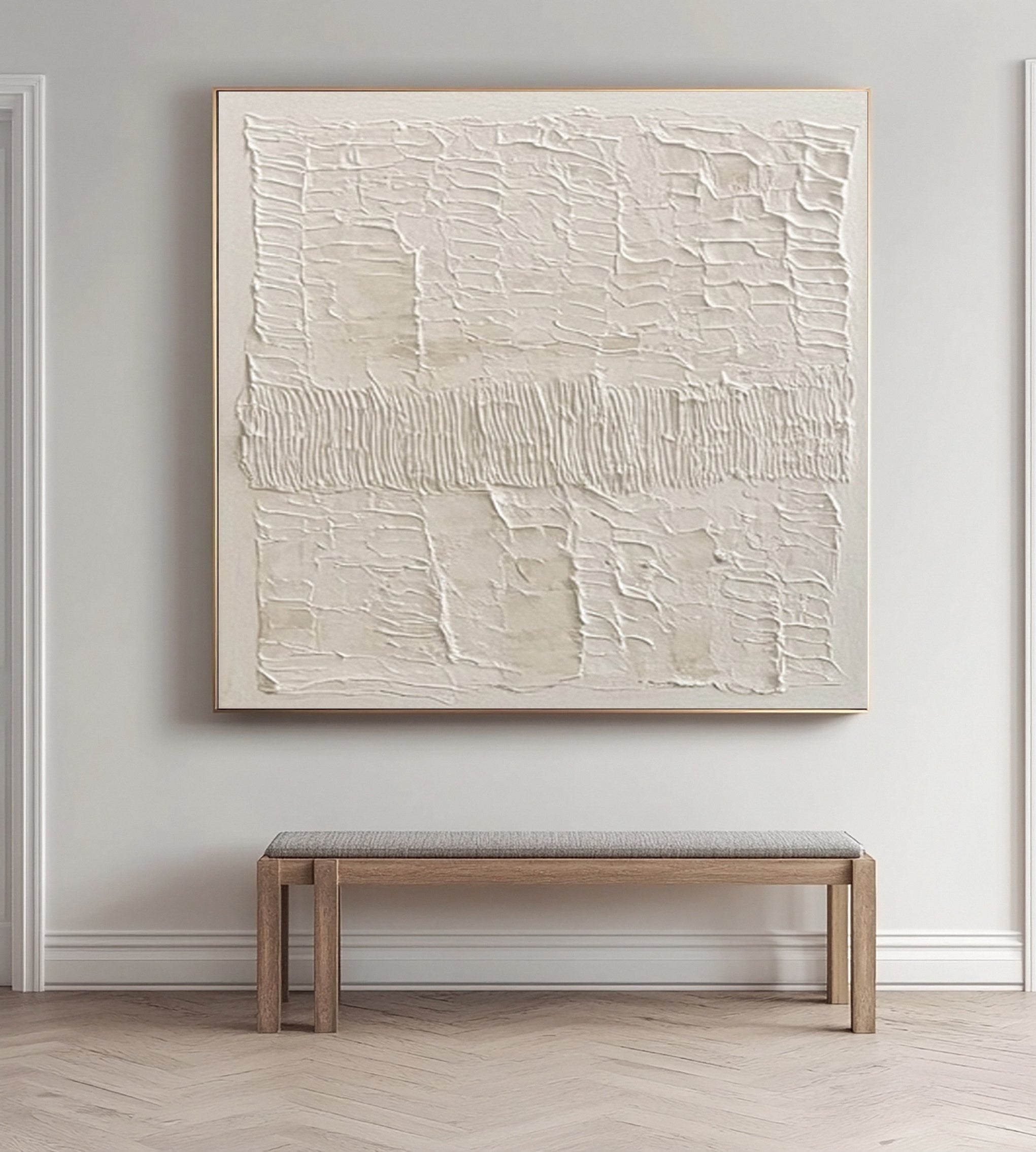 Contemporary Neutral Painting with Organic Horizontal Layers #MM601