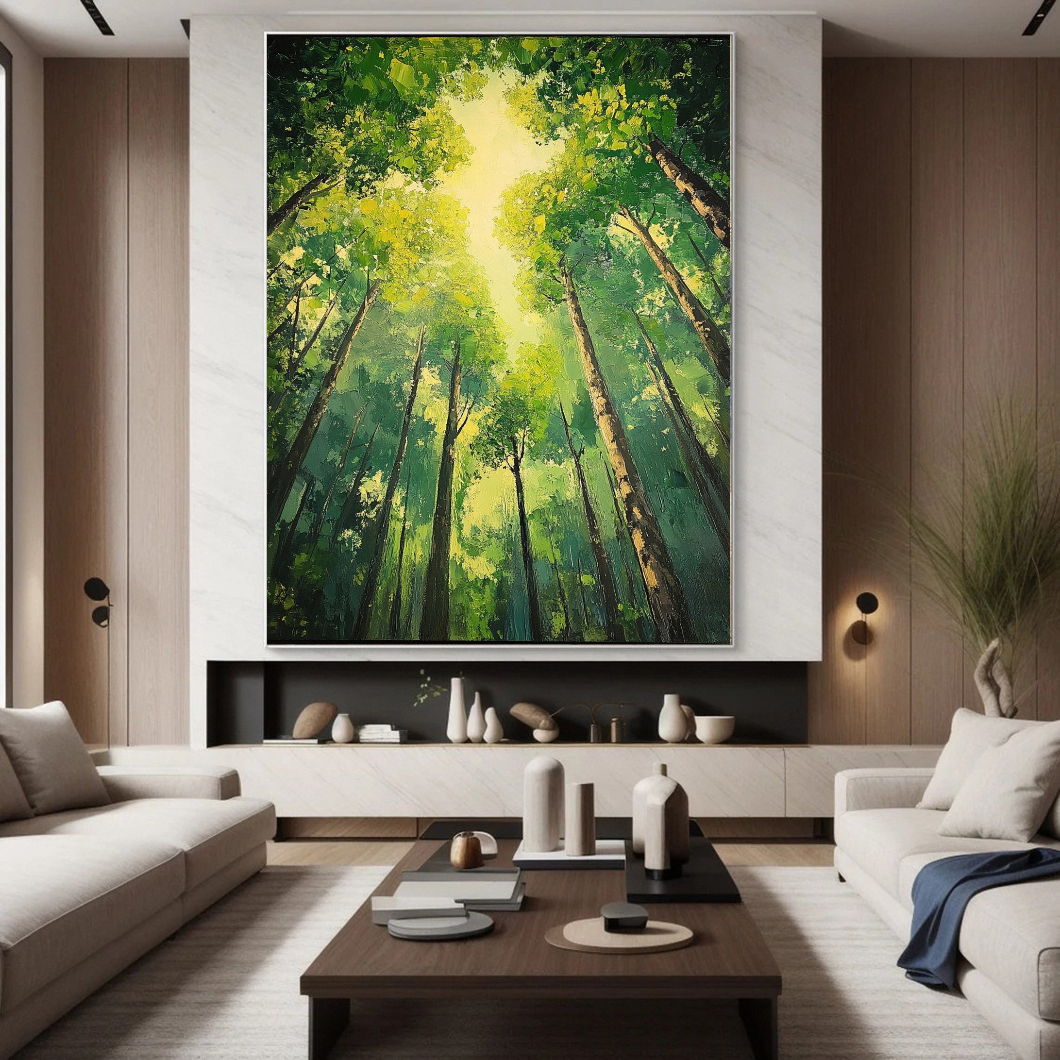 Serene Forest Landscape Painting for Contemporary Home Design #TP039