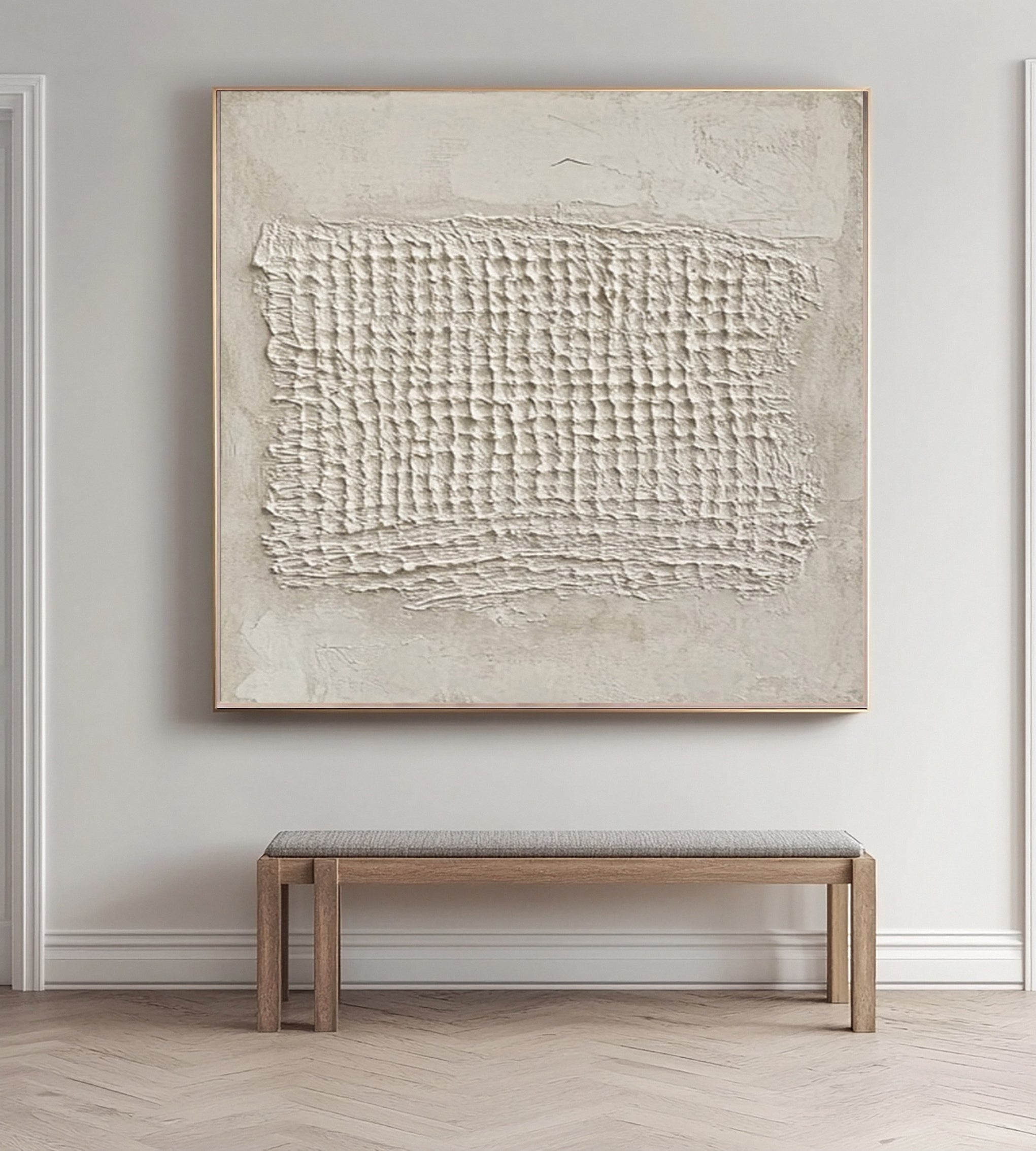 Abstract Neutral Composition with Natural Textured Rectangle #MM598