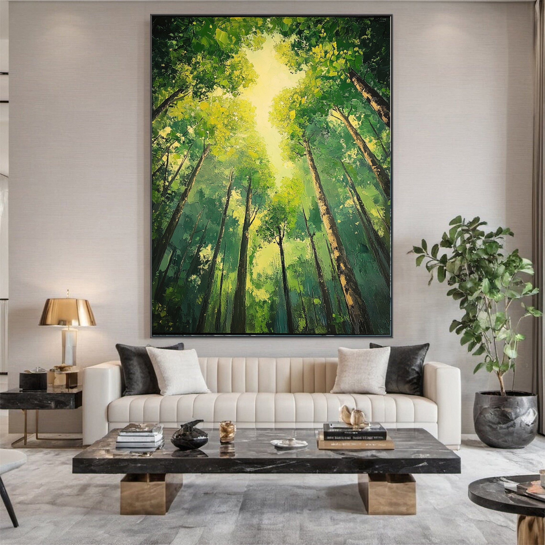 Serene Forest Landscape Painting for Contemporary Home