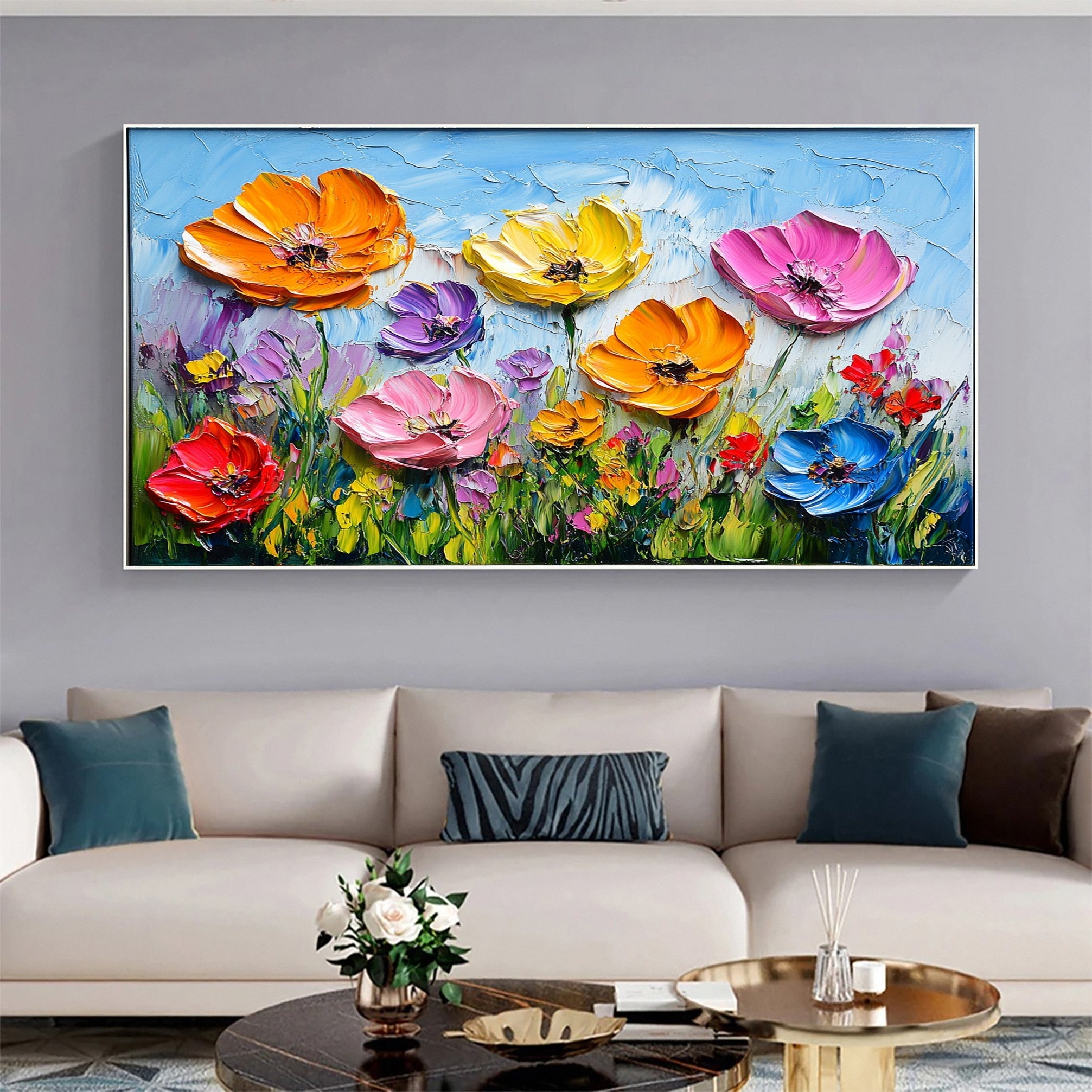 Colorful Textured Flower Landscape for Modern Homes #FB025