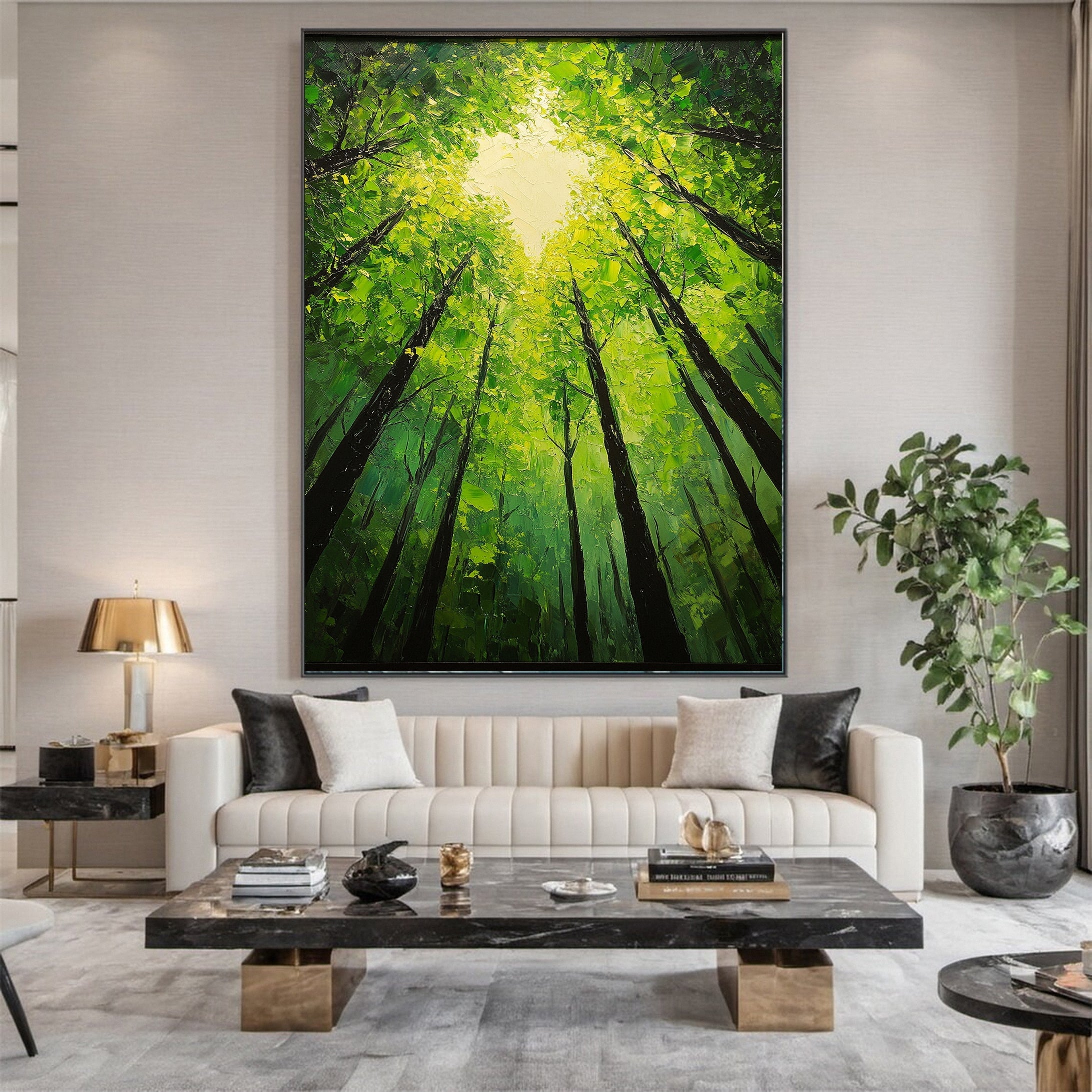 Modern Nature Tree Wall Art for Elegant Living Rooms #TP038