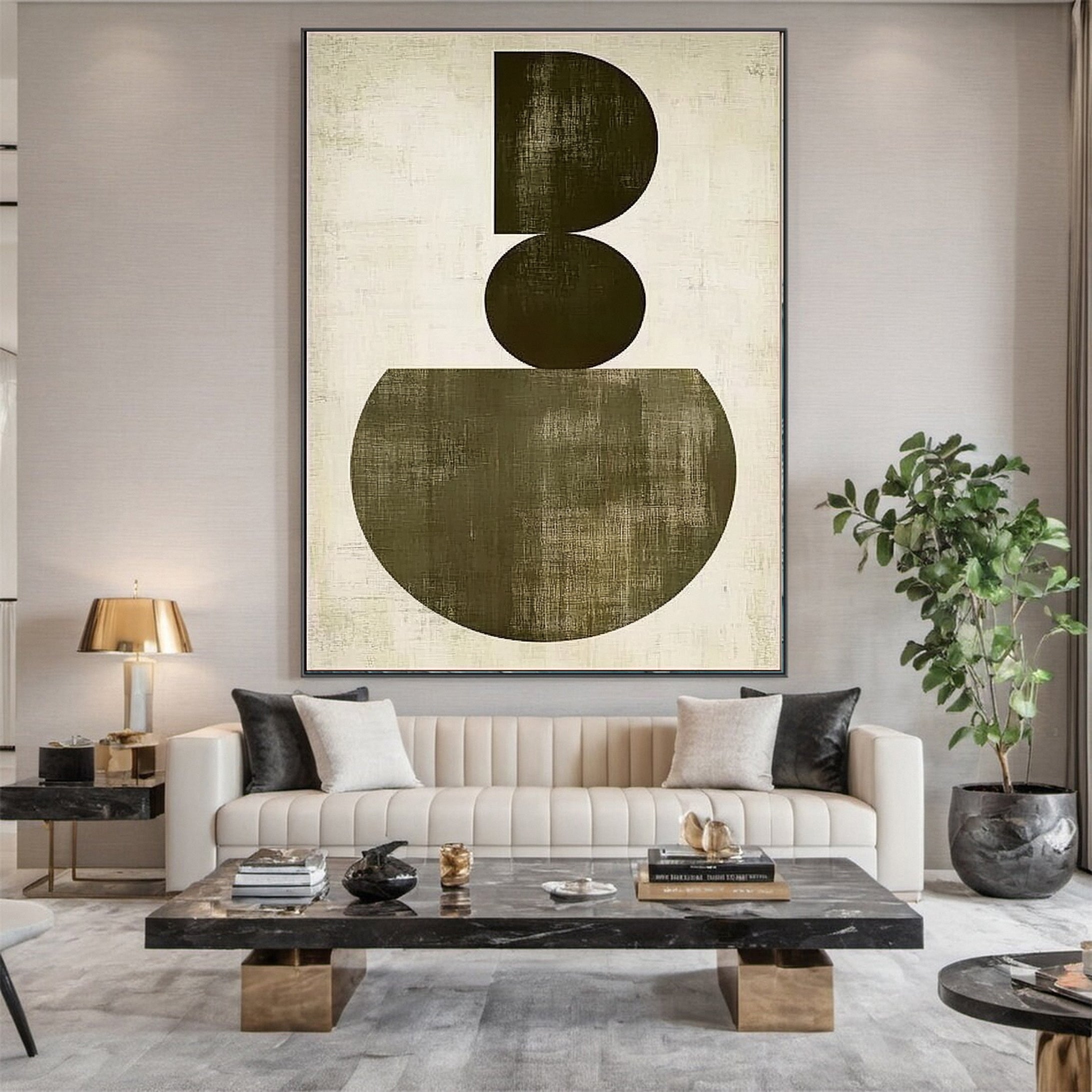 Modern Abstract Wall Art Neutral Geometric