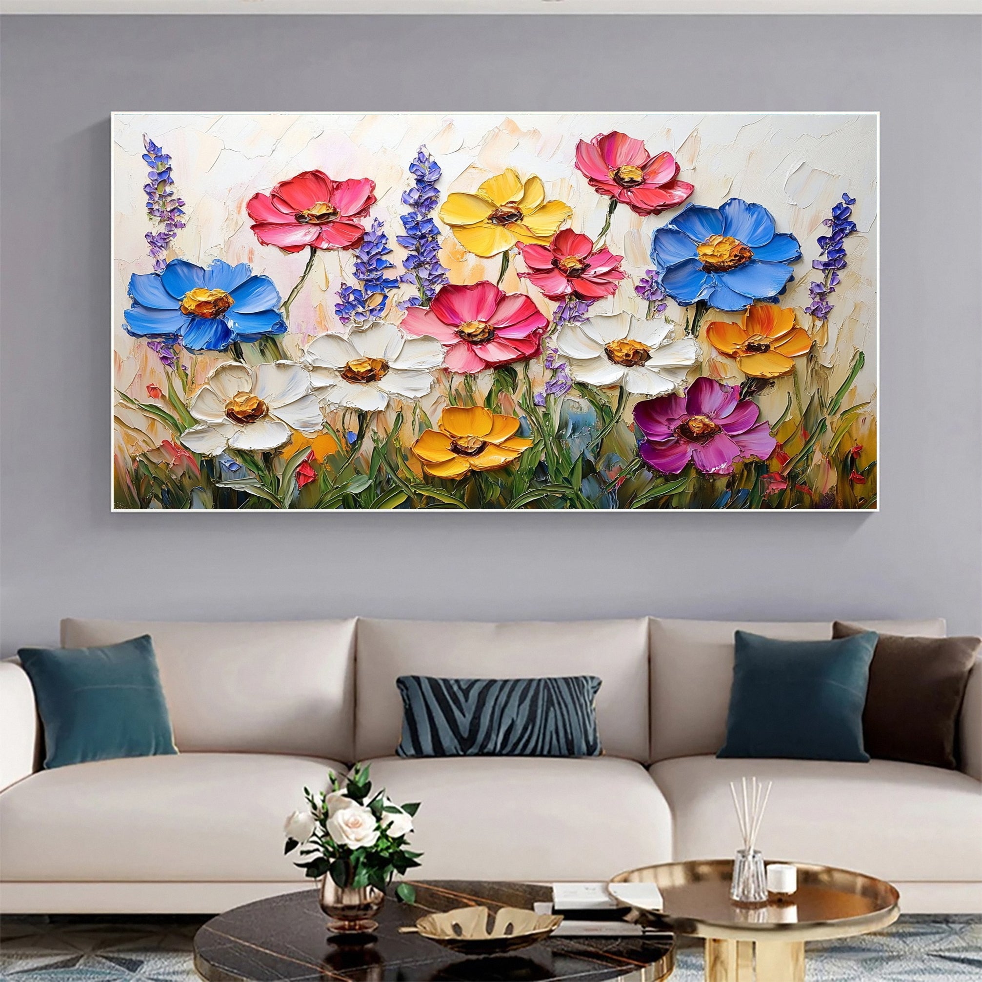 Elegant Colorful Bloom Wall Art for Modern Living Spaces