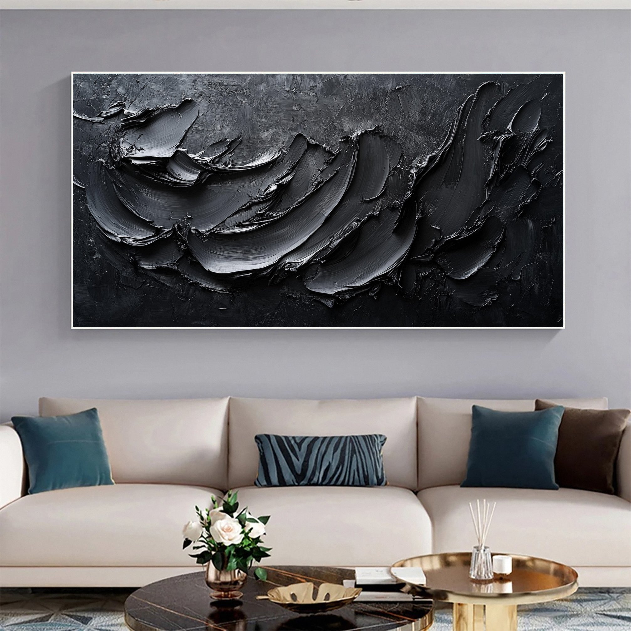 Luxurious Black Textured Artwork