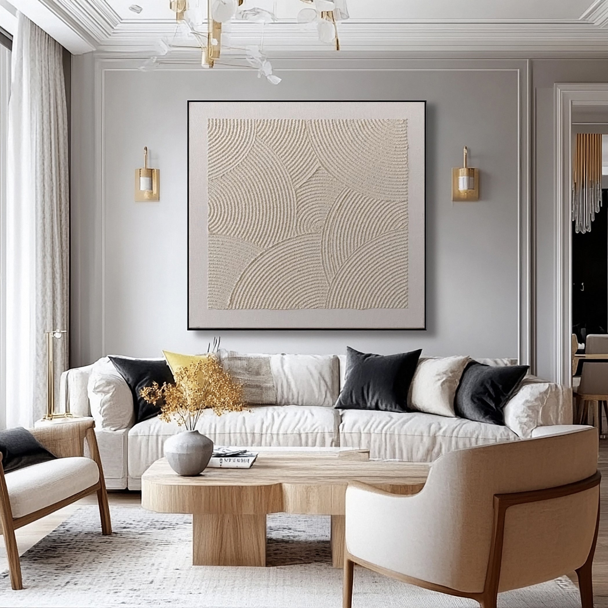 Organic Echoes: Neutral Composition with Imperfect Arcing Forms #MM597