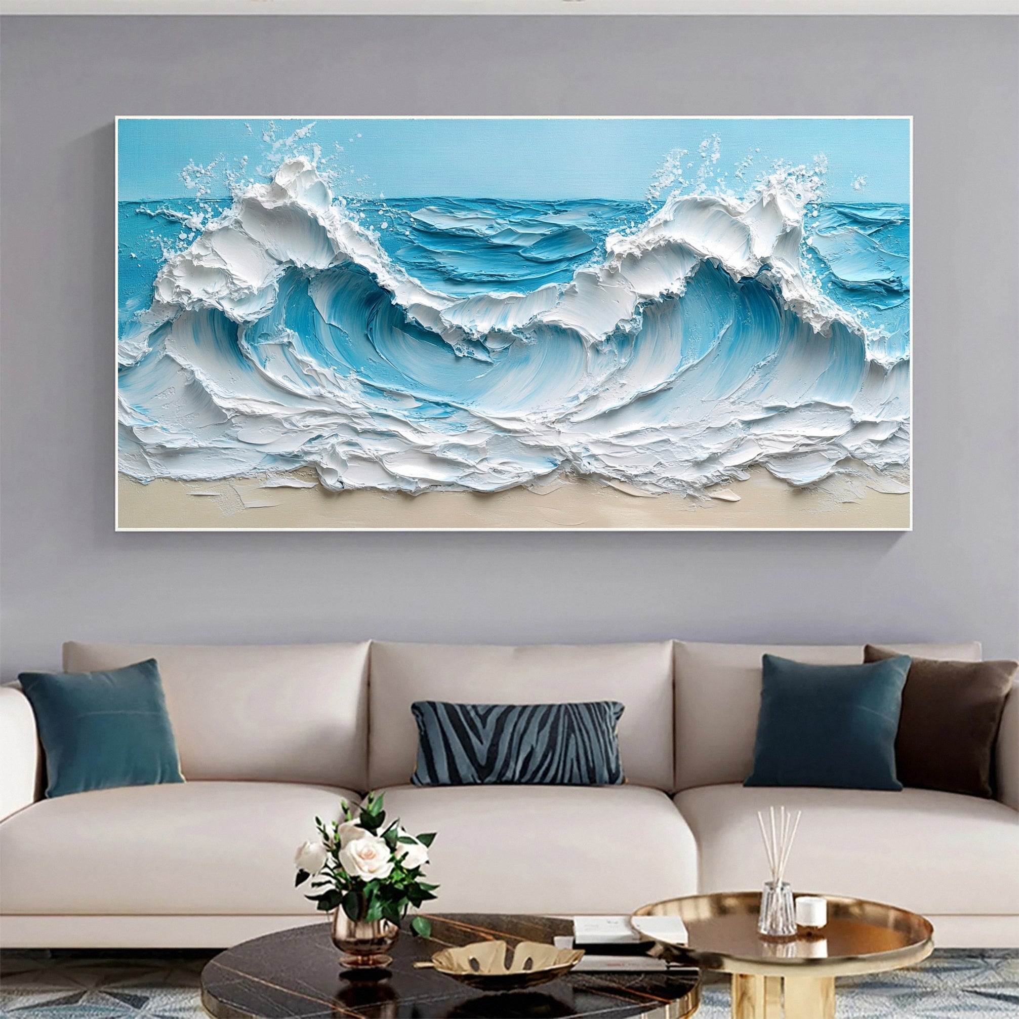 Large Abstract Ocean Wave Canvas