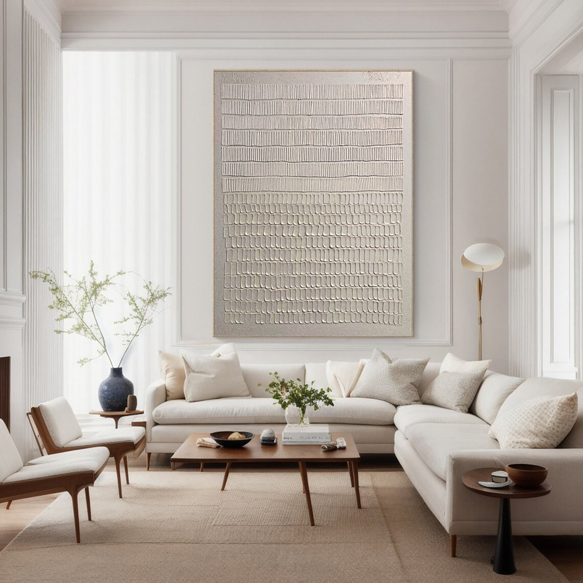 Modern Canvas with Vertical Impressions in Horizontal Zones #MM613