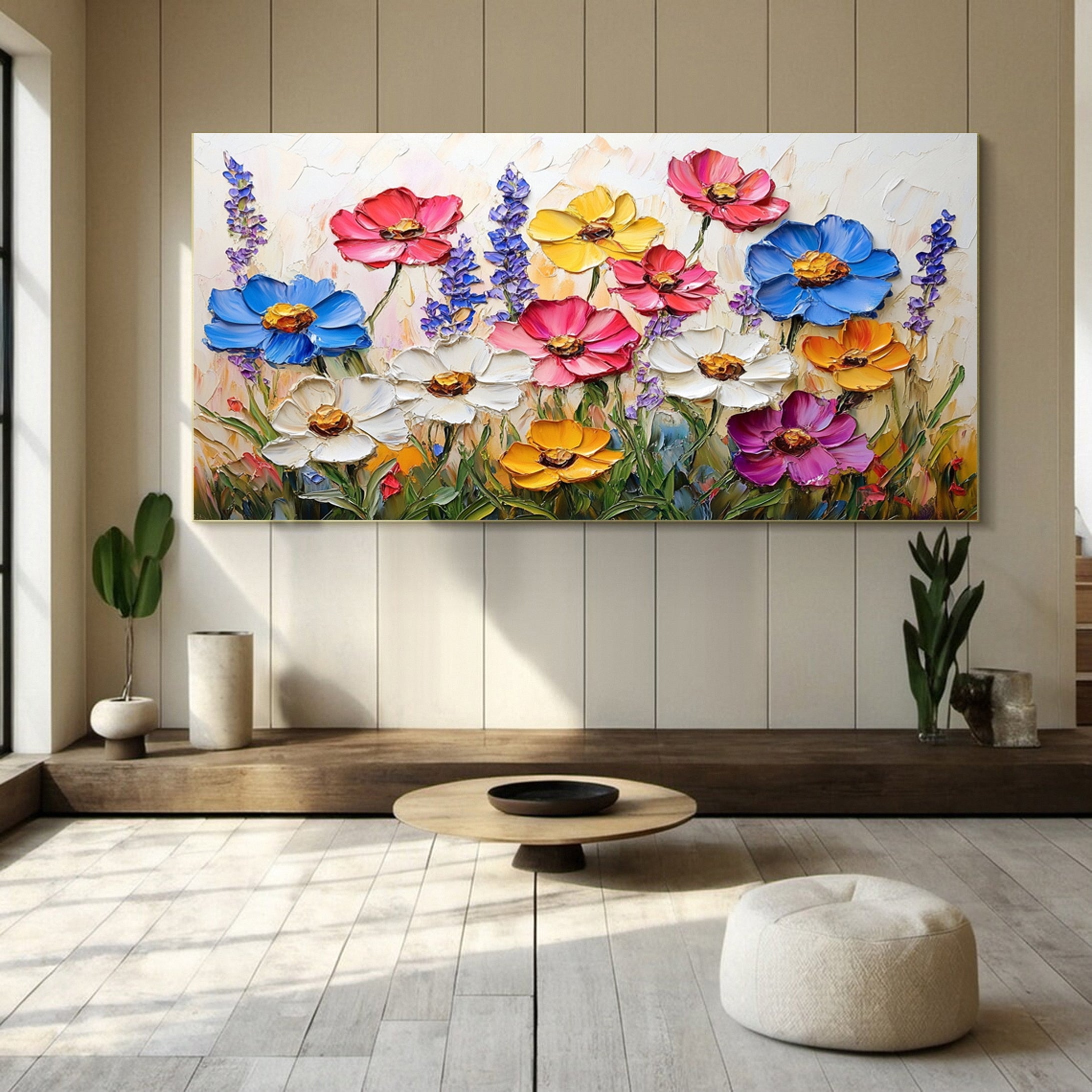 Elegant Colorful Bloom Wall Art for Modern Living Spaces #FB028