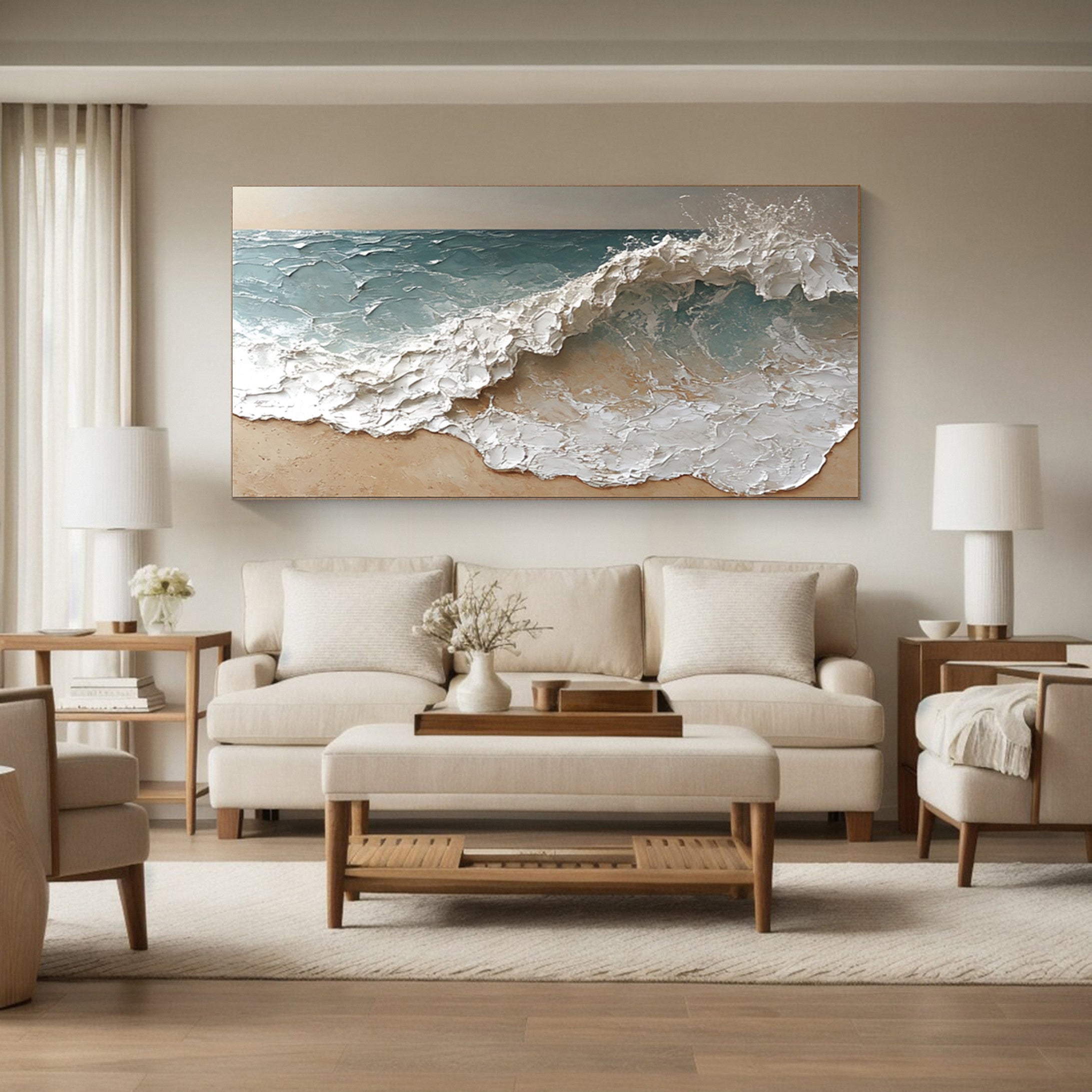 Ocean Wave Abstract Art Large Wall Decor #AG 040