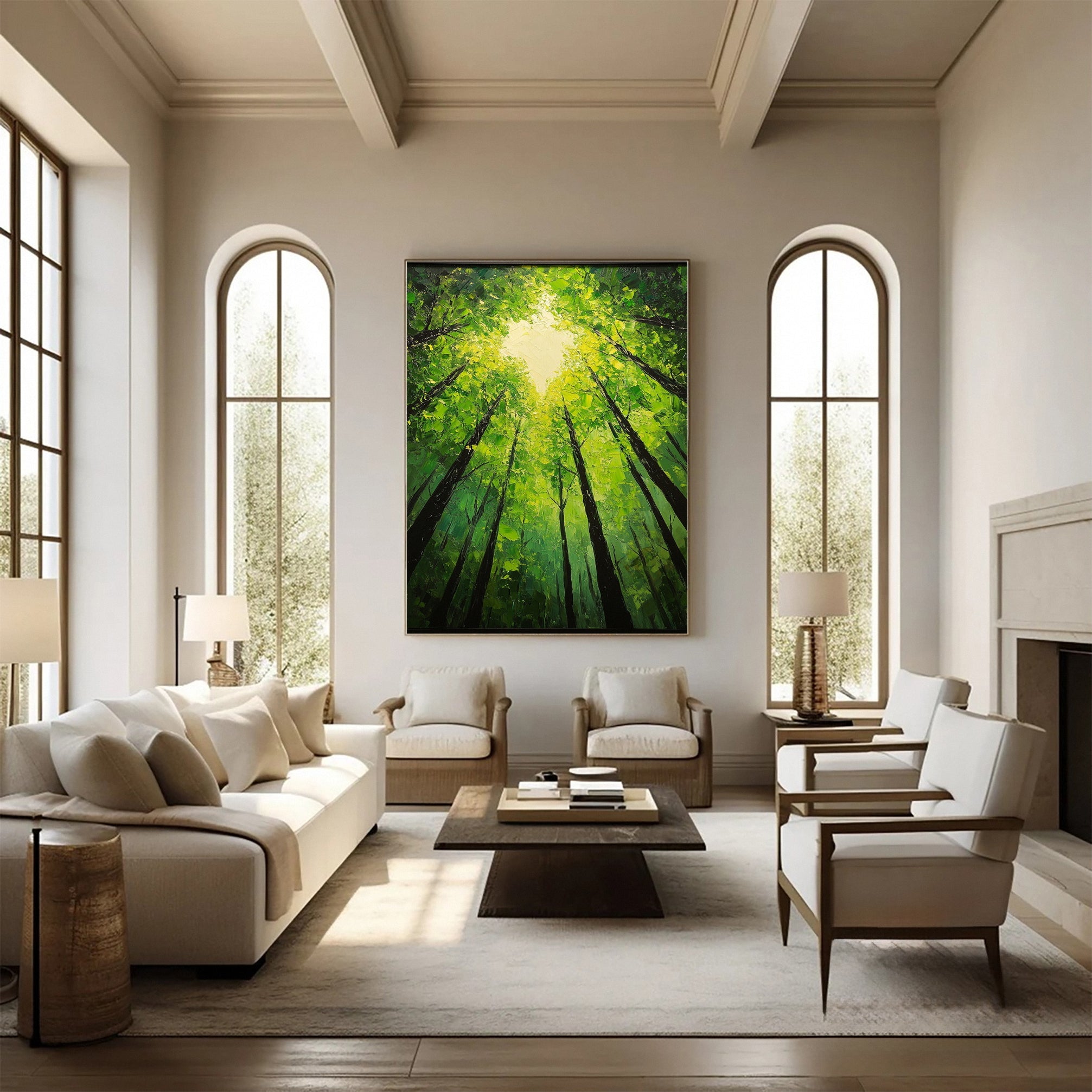 Modern Nature Tree Wall Art for Elegant Living Rooms #TP038