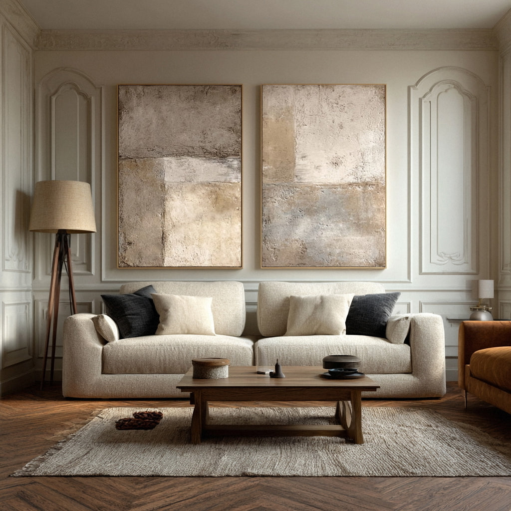 Minimalist Textured Painting for Serene Home Decor #AG 017