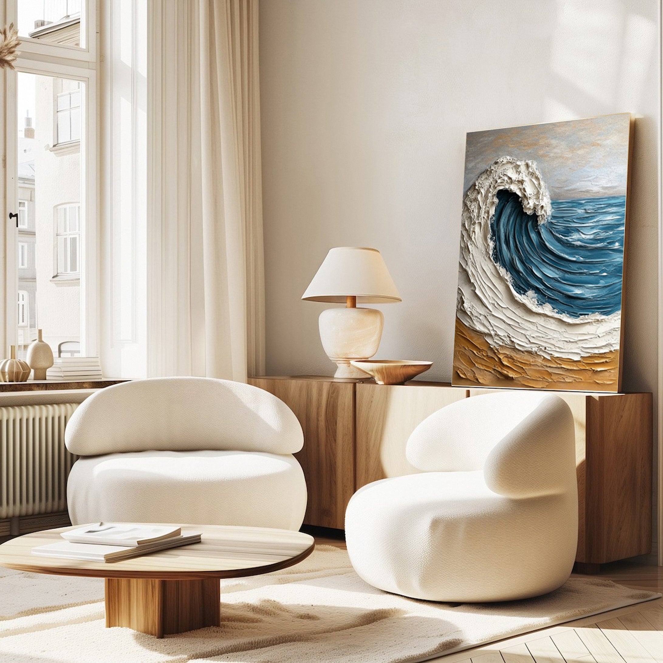 Dynamic Ocean Wave Canvas Art for Elegant Homes #OP032