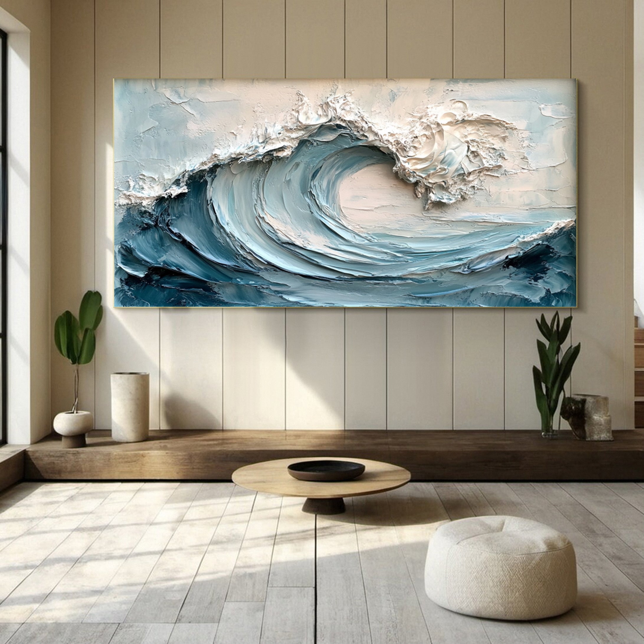 Dynamic Ocean Wave Canvas Art for Contemporary Homes #OP020