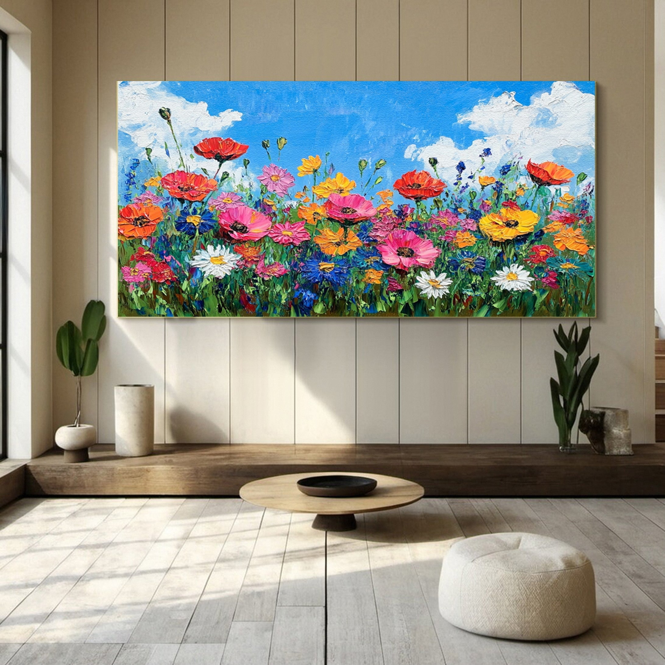 Floral Bliss Abstract Wildflower Landscape Art For Wall Decor #FB030