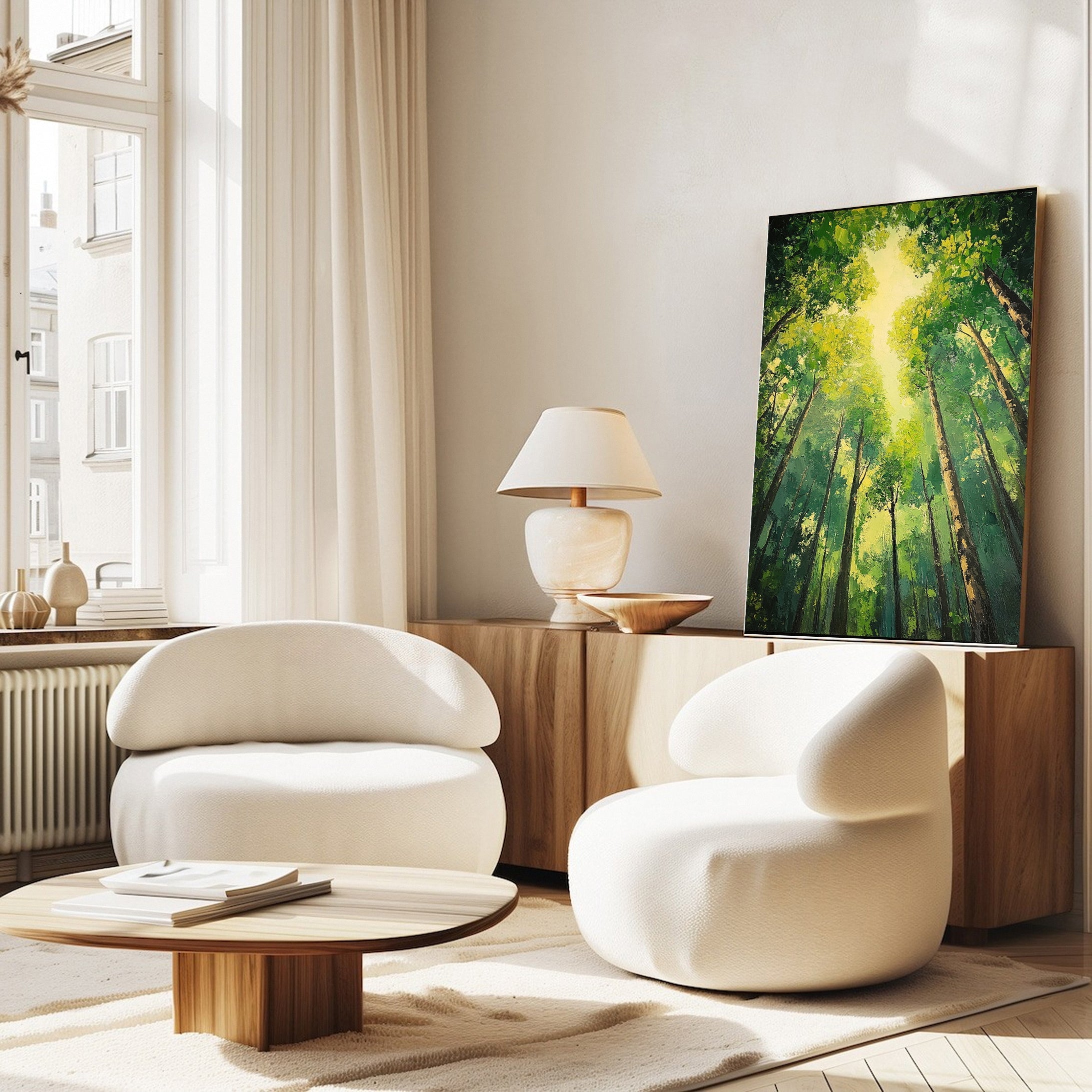 Serene Forest Landscape Painting for Contemporary Home Design #TP039