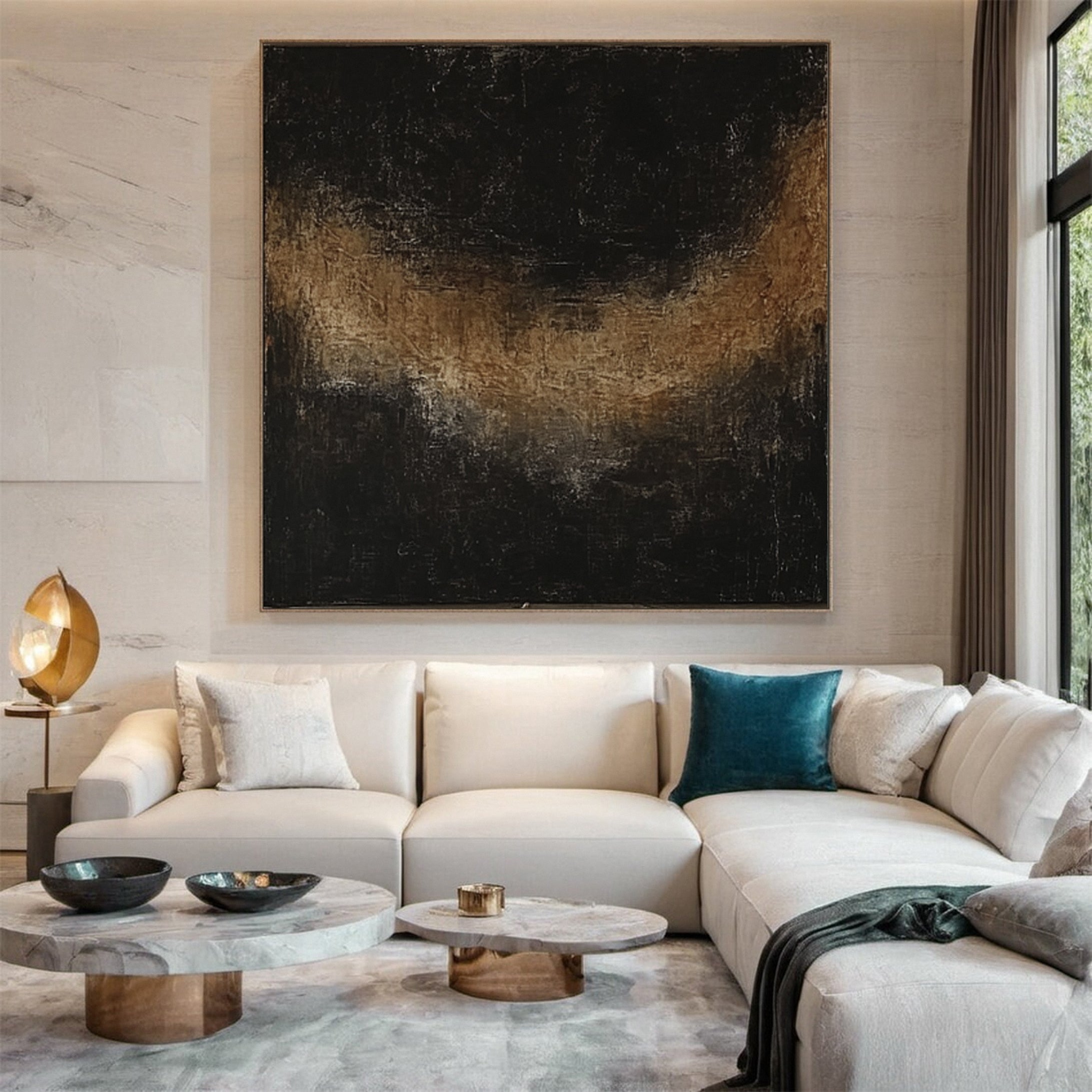 Contemporary Abstract Art in Dark Tones for Home Decor #MM133