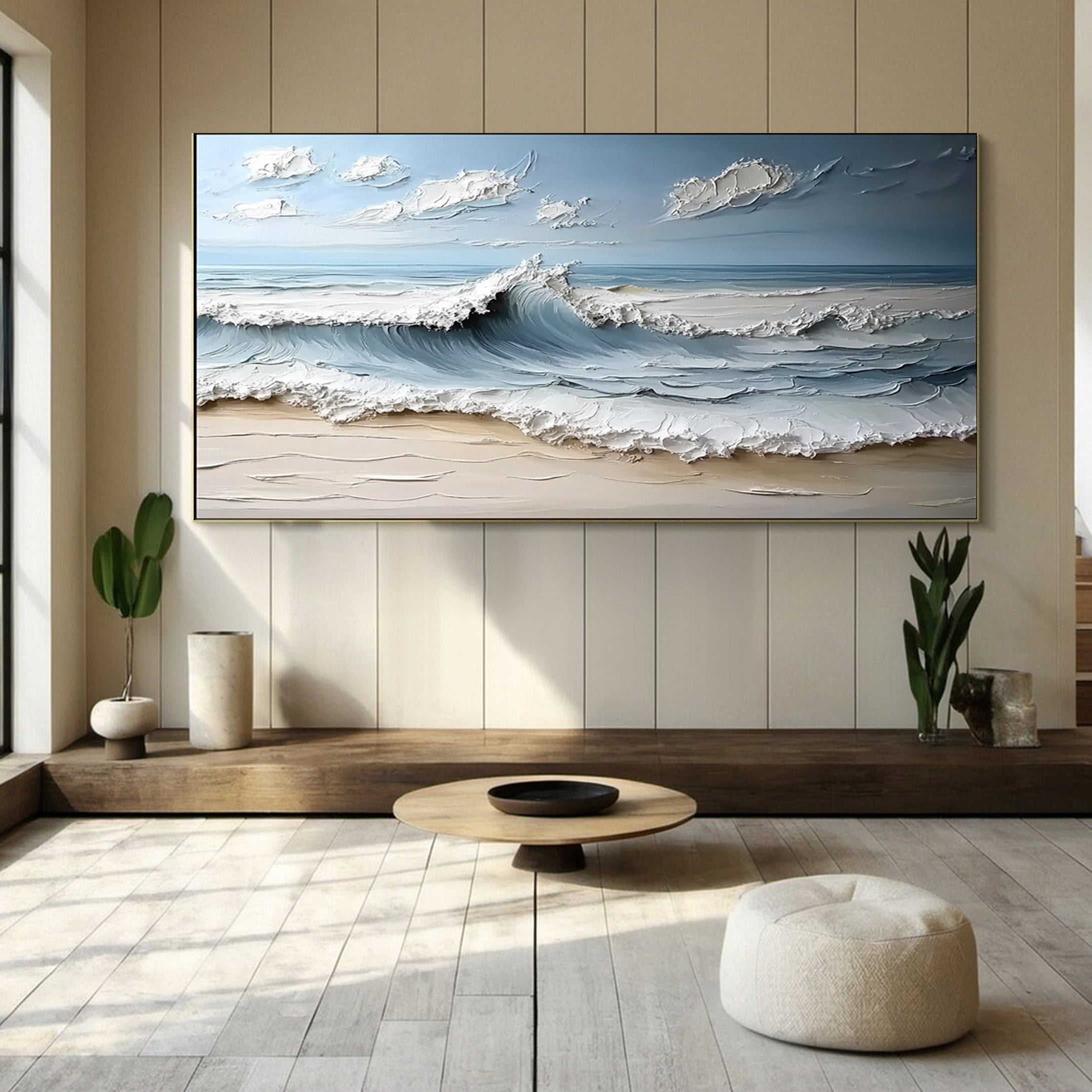 Large Ocean Wave Canvas Beach Coastal Wall Decor #OP023