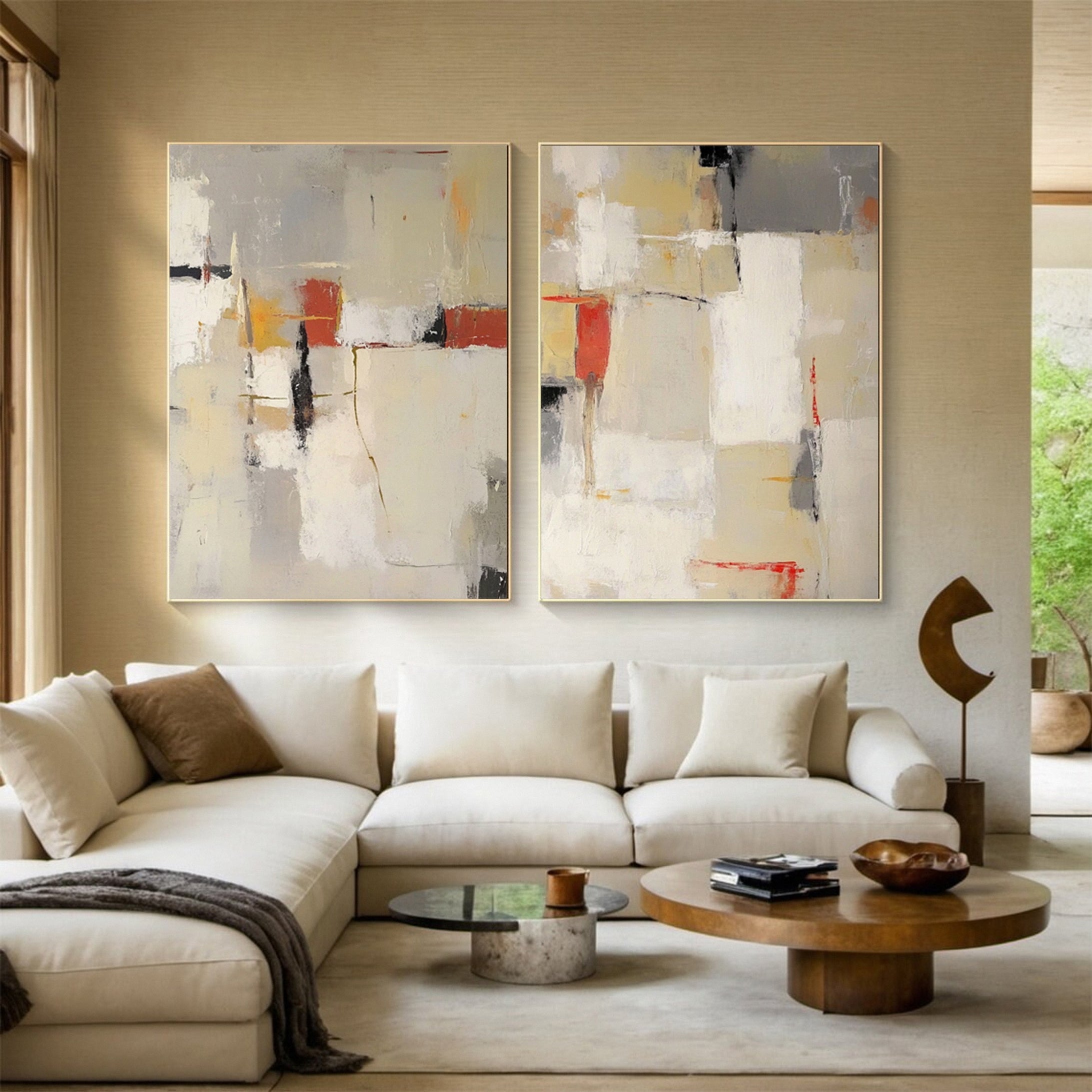 Modern Abstract Painting Neutral Wall Art