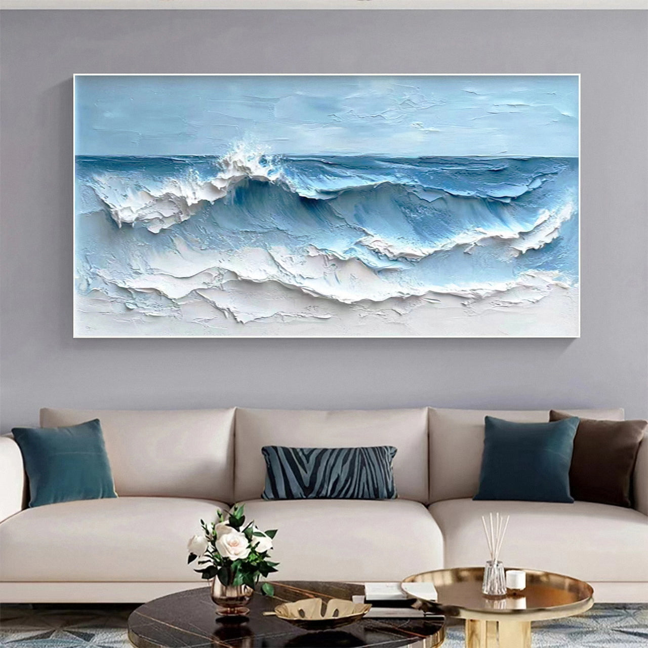 Dynamic Sea Wave Art for Contemporary Living Spaces #OP014