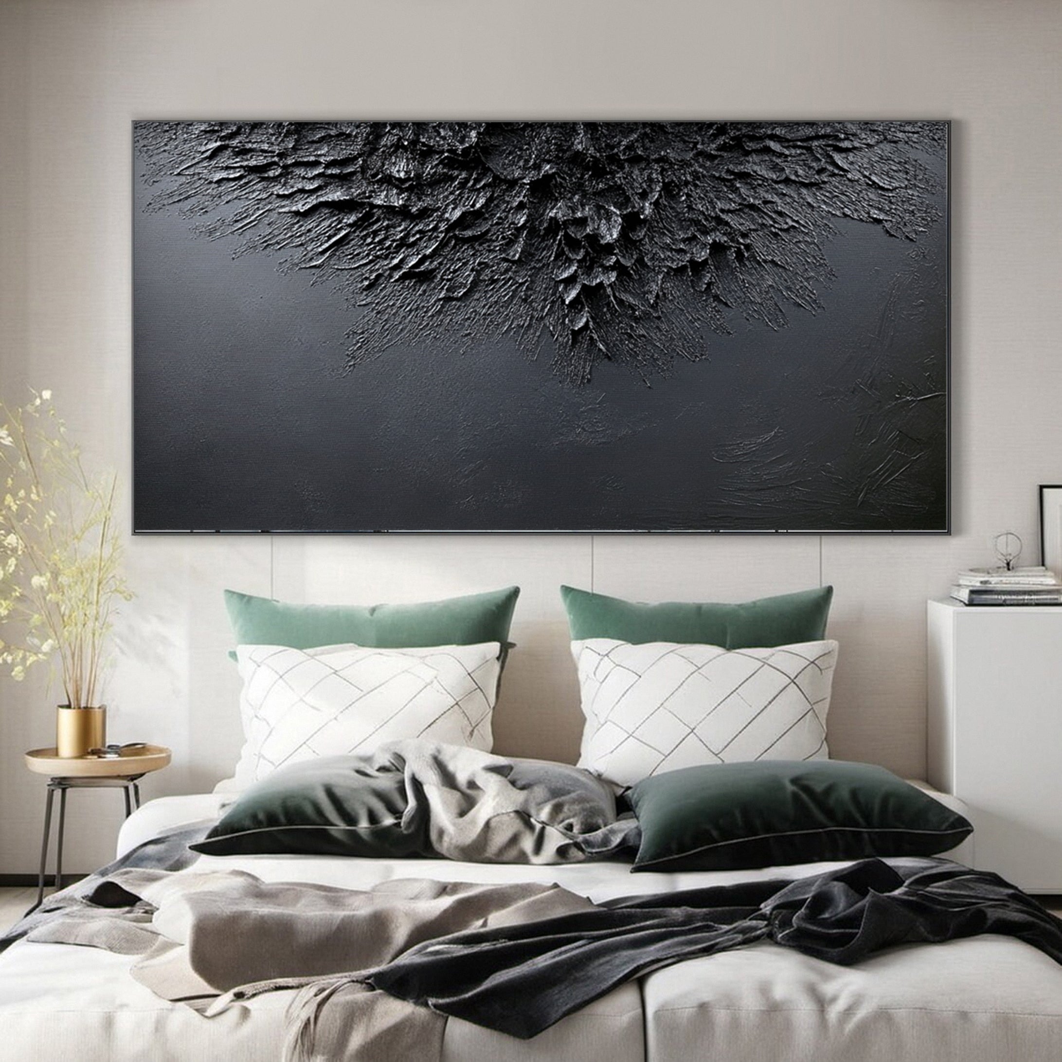 Luxurious Black Texture Artwork for Modern Home #MM114