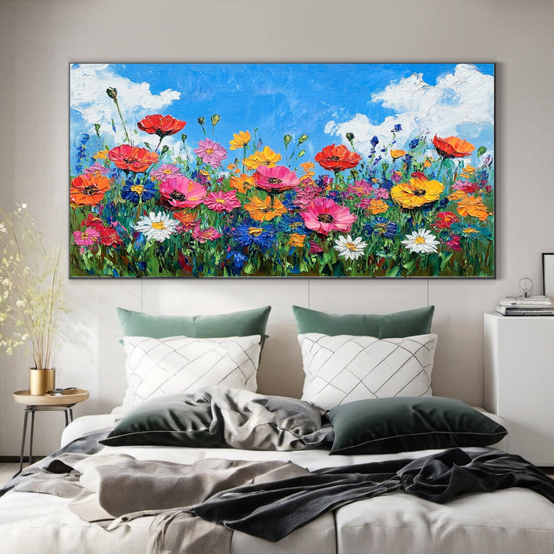 Floral Bliss Abstract Wildflower Landscape Art For Wall Decor #FB030