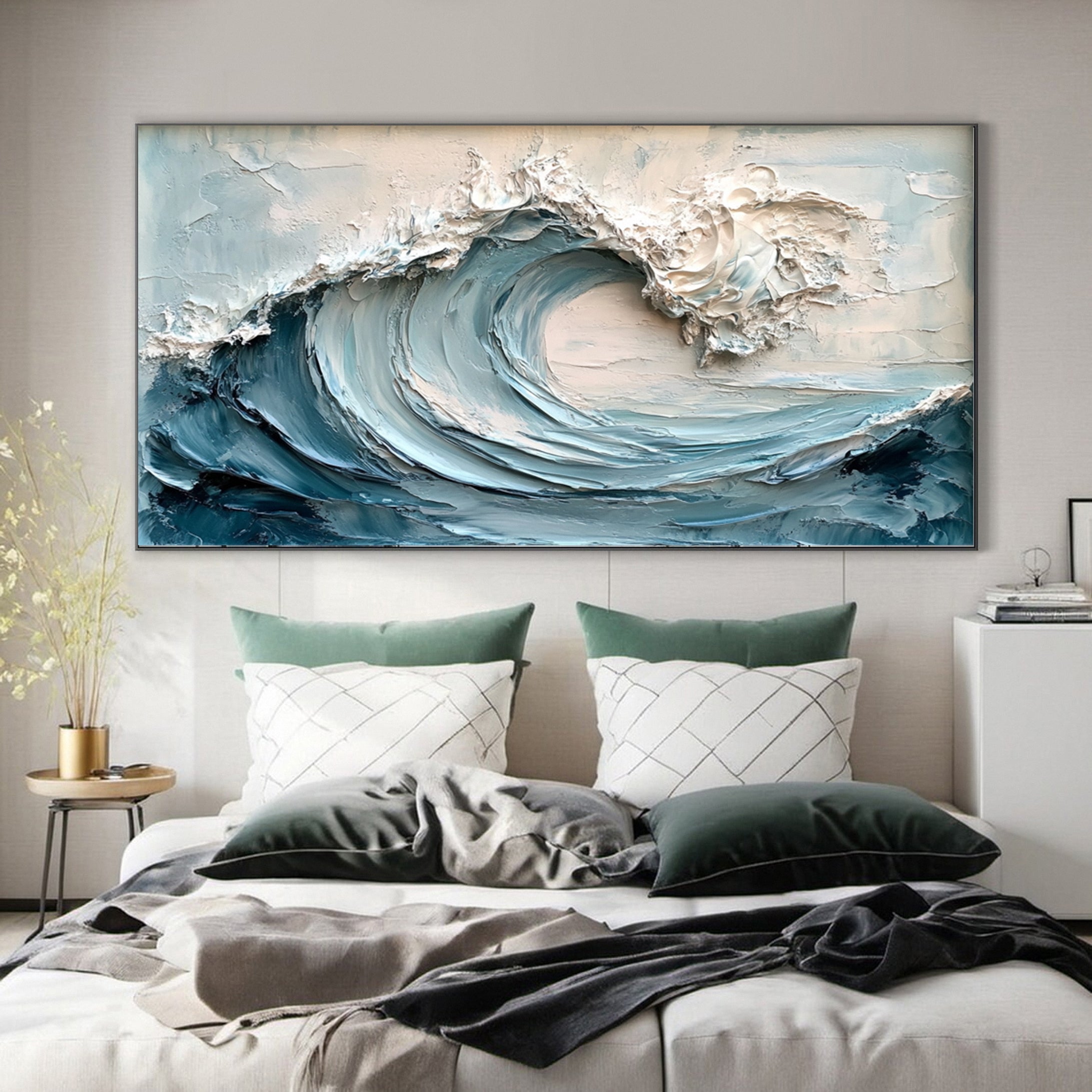 Dynamic Ocean Wave Canvas Art for Contemporary Homes #OP020