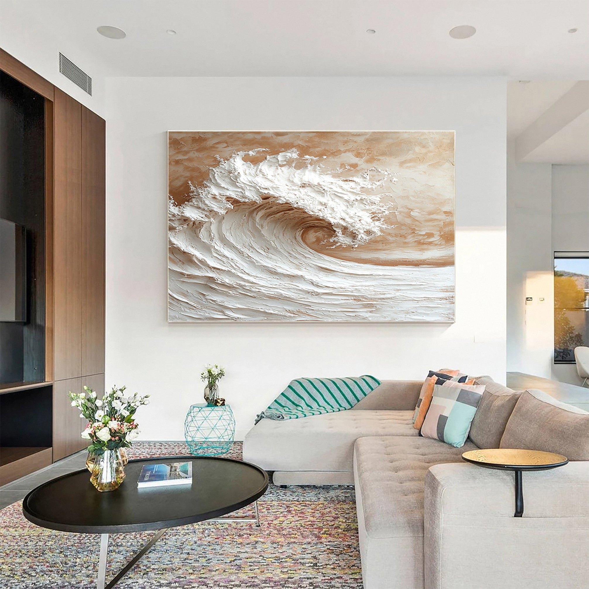 Textured Ocean Abstract Large Wall Hanging #AG 038