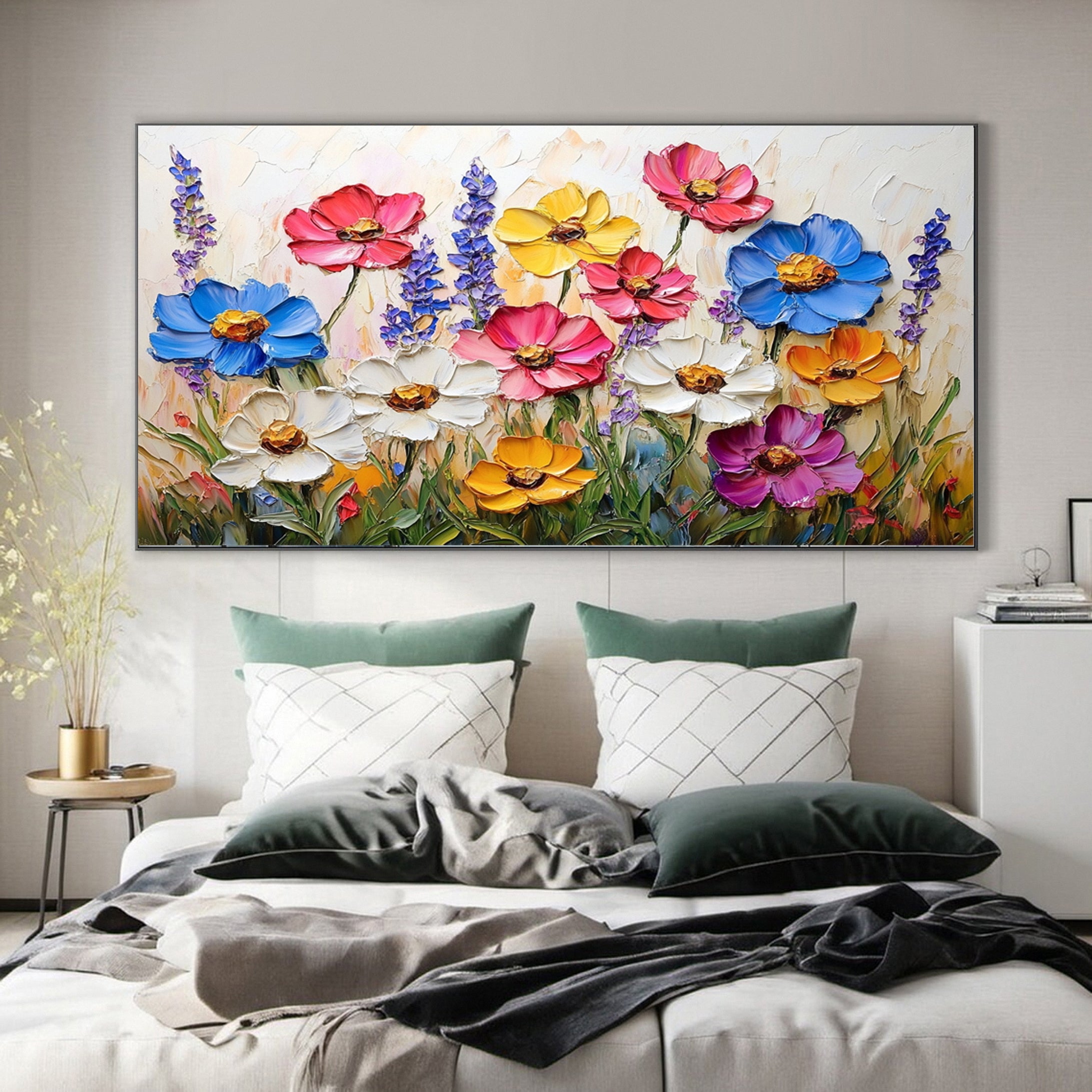 Elegant Colorful Bloom Wall Art for Modern Living Spaces #FB028