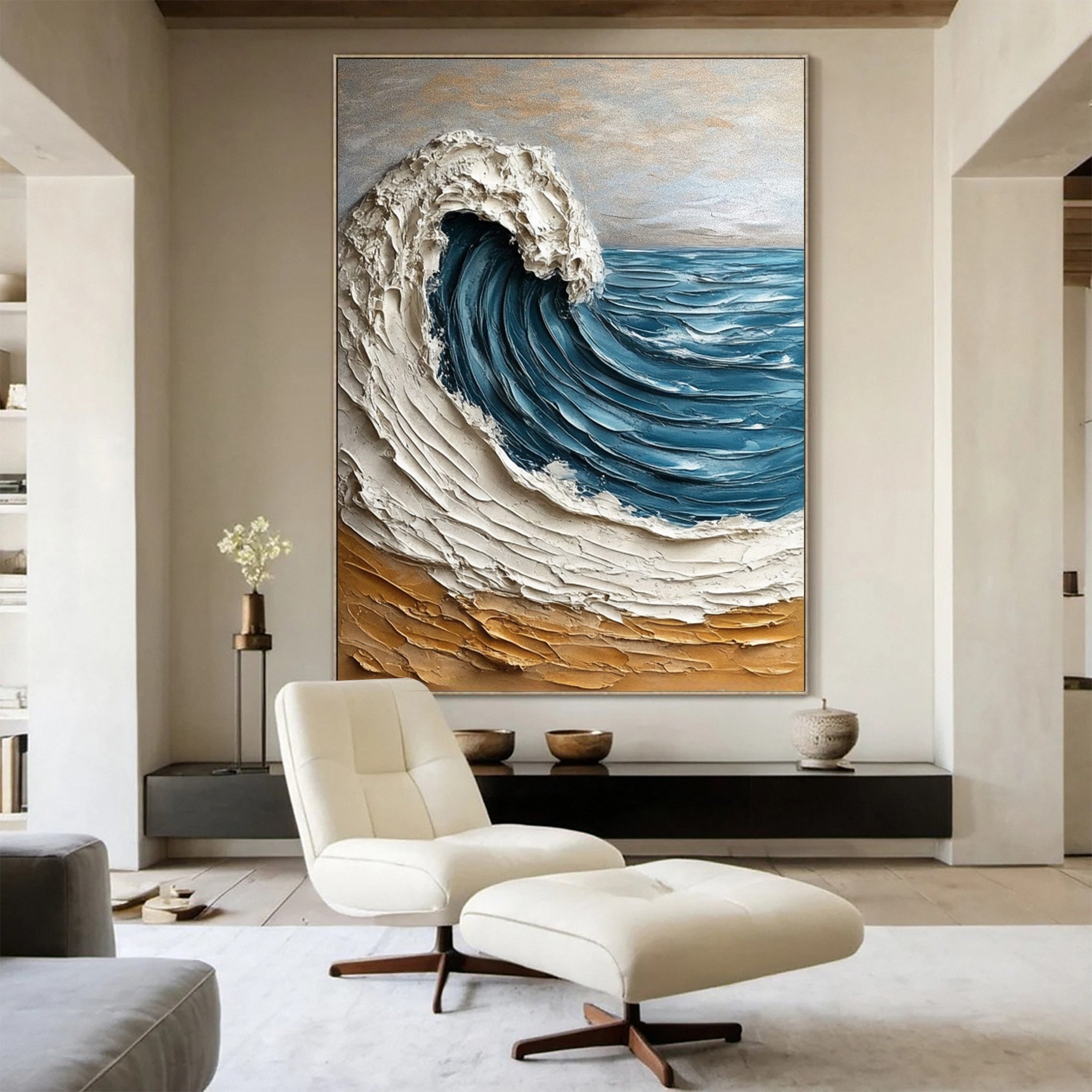 Dynamic Ocean Wave Canvas Art for Elegant Homes #OP032