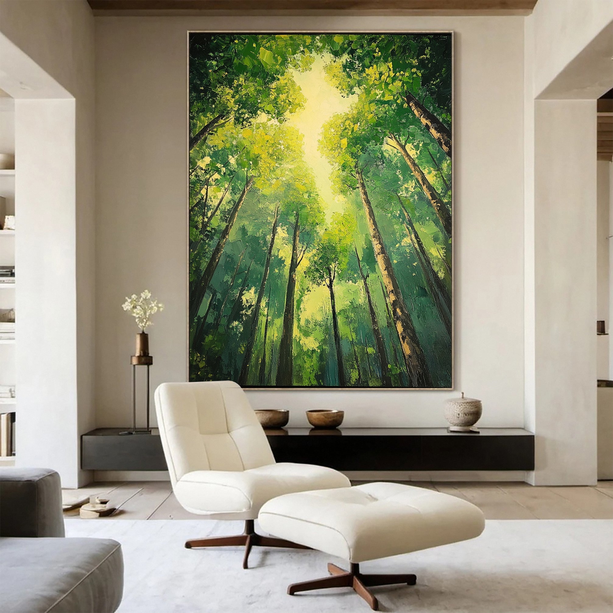 Serene Forest Landscape Painting for Contemporary Home Design #TP039