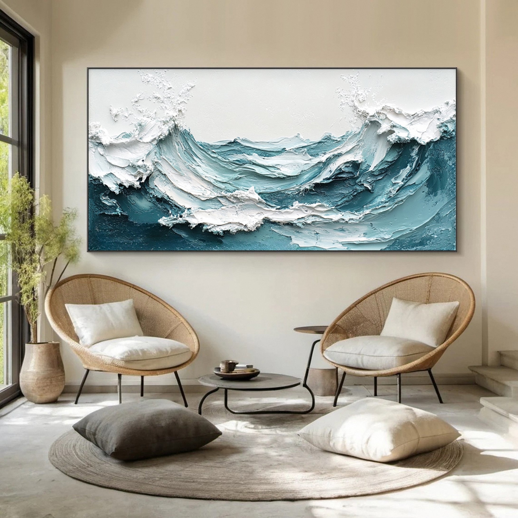 Chic Blue Wave Painting