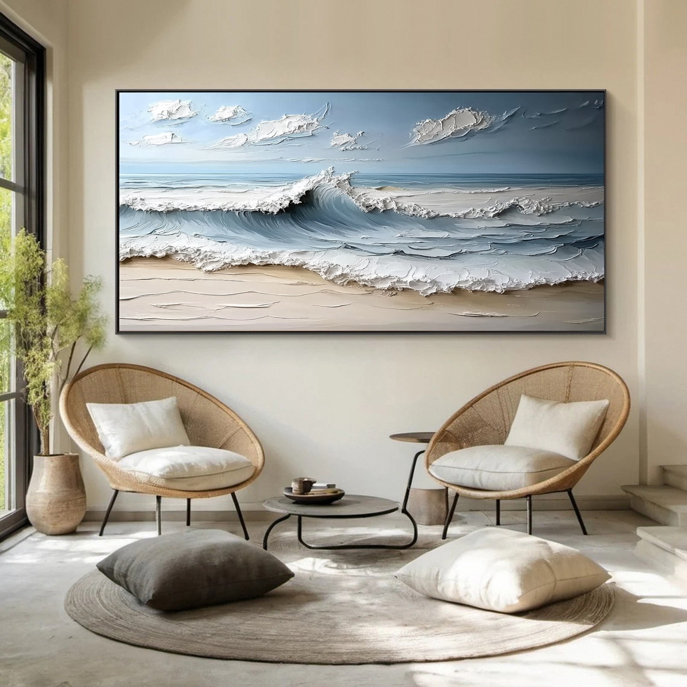 Large Ocean Wave Canvas Beach Coastal Wall Decor #OP023