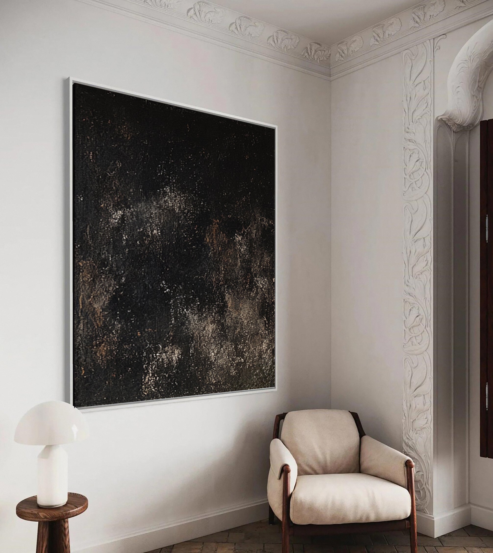 Large Black Abstract Art for Modern Living Rooms #MM131