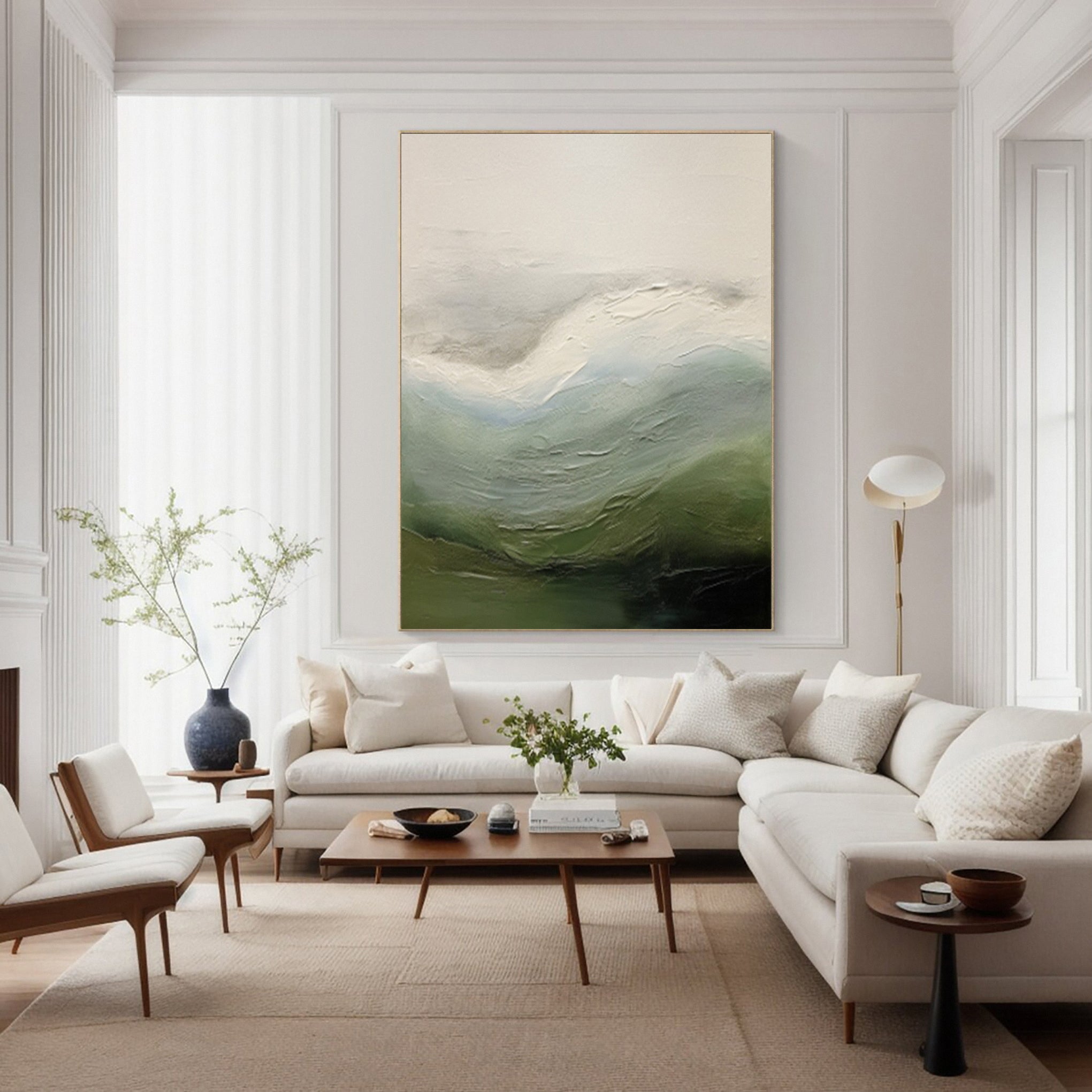 Quiet Coastal Echoes:Abstract Landscape with Textured Wave #MM617