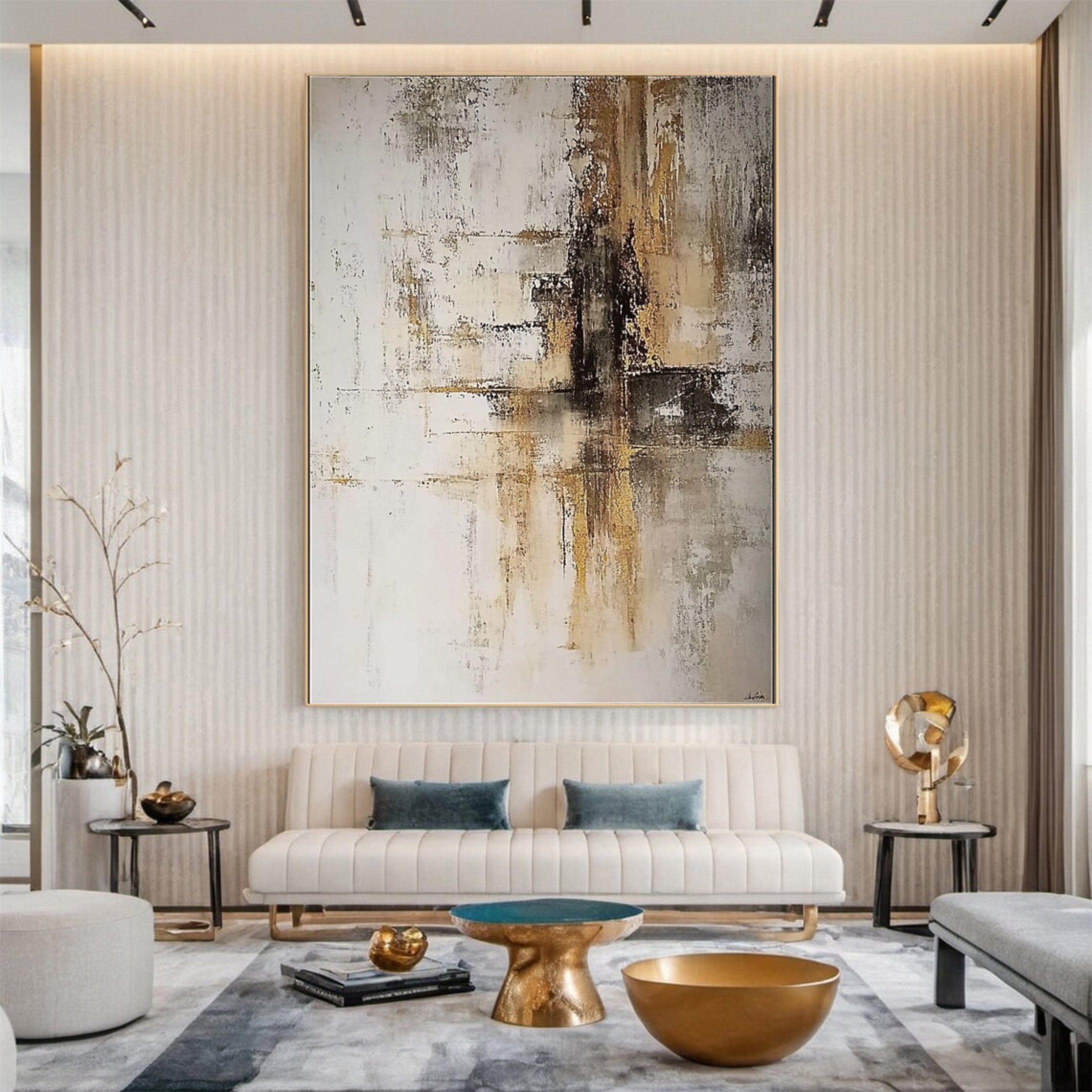 Luxury Abstract Canvas Painting for Large Wall Decor #MC026