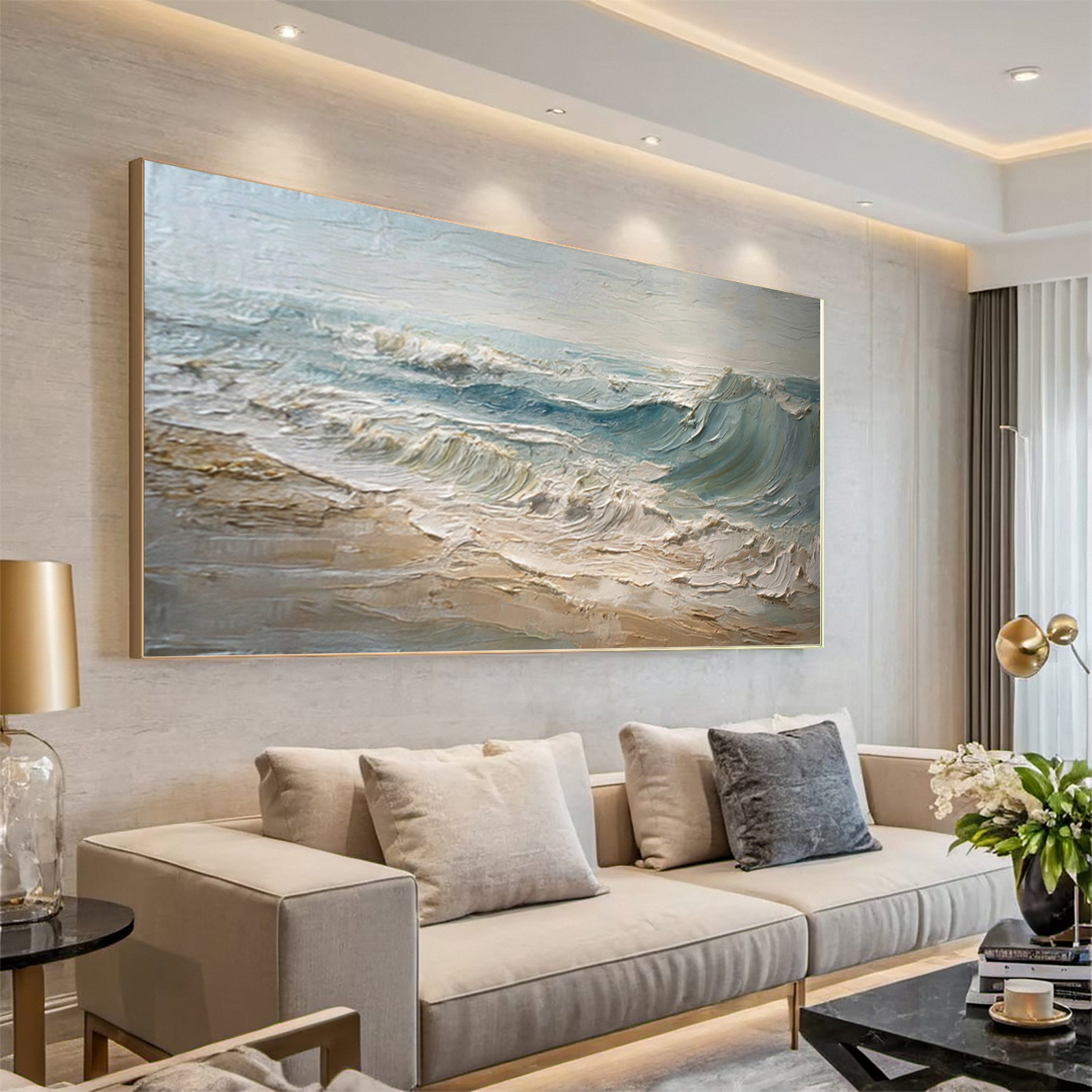 Coastal Abstract Wall Art Serene Ocean View #AG 041