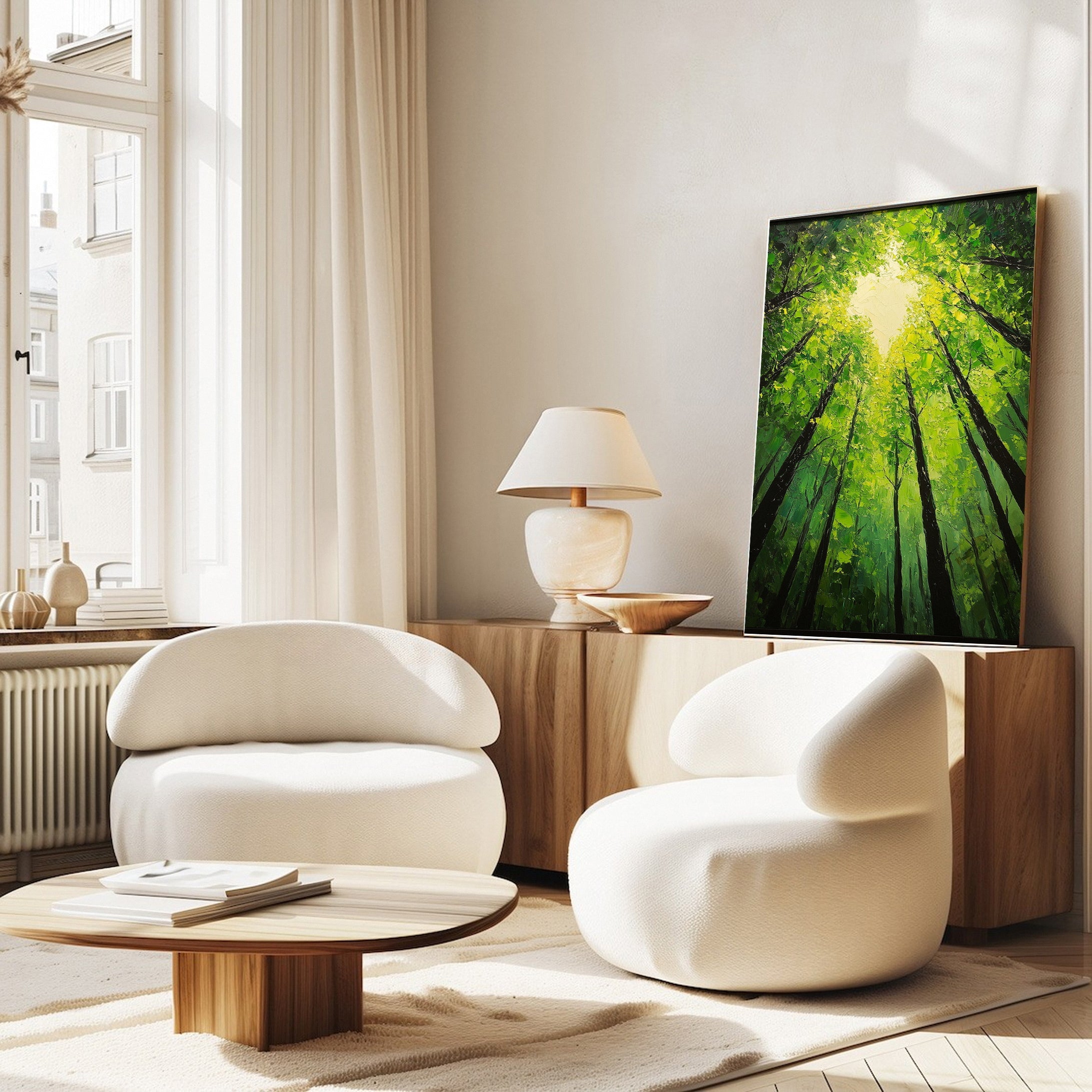 Modern Nature Tree Wall Art for Elegant Living Rooms #TP038