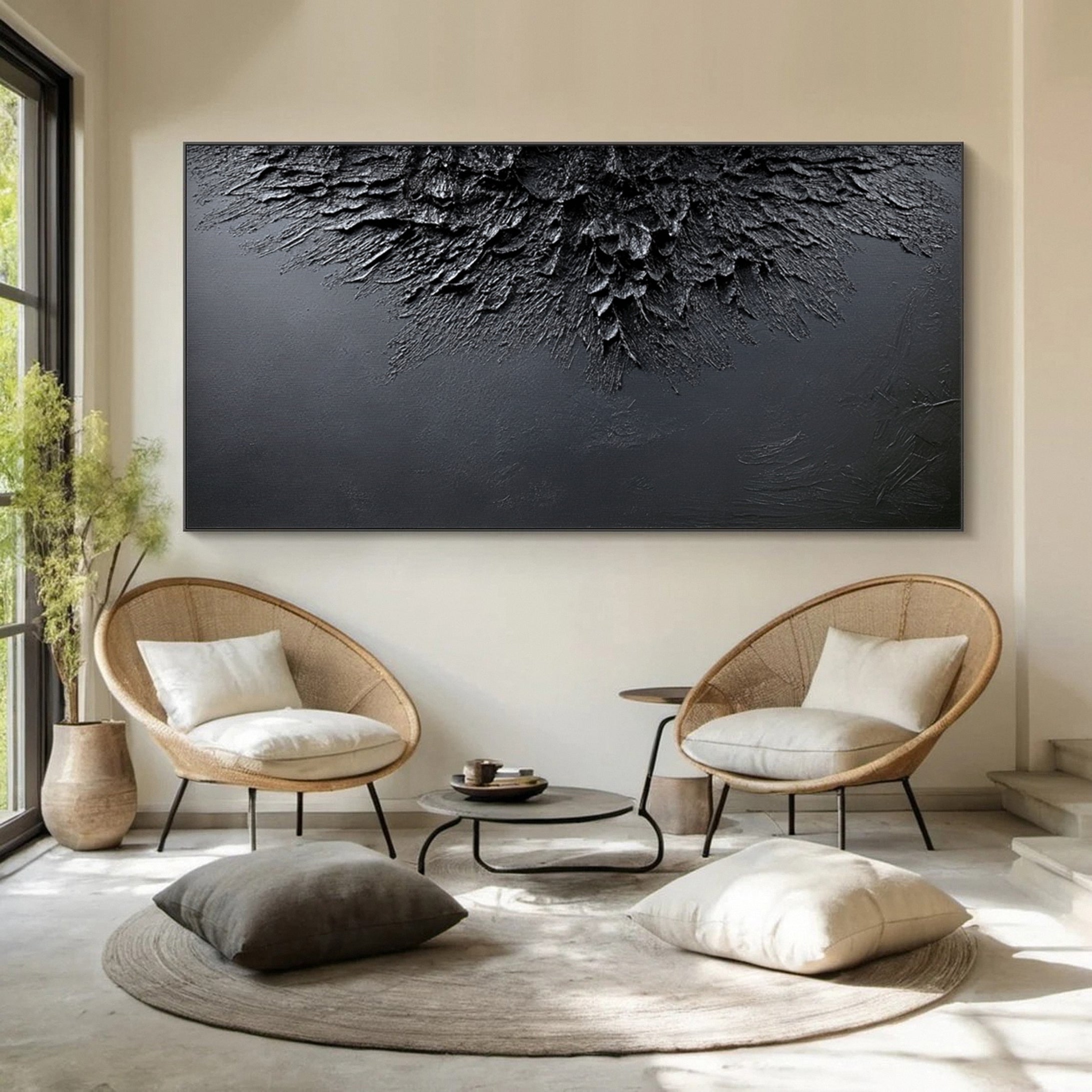 Luxurious Black Texture Artwork for Modern Home #MM114