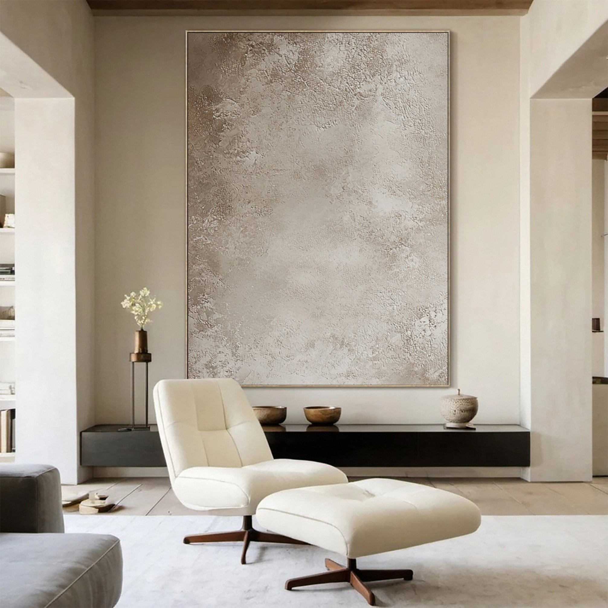 Neutral Tone Wabi Sabi Wall Art for Elegant Spaces #AB028