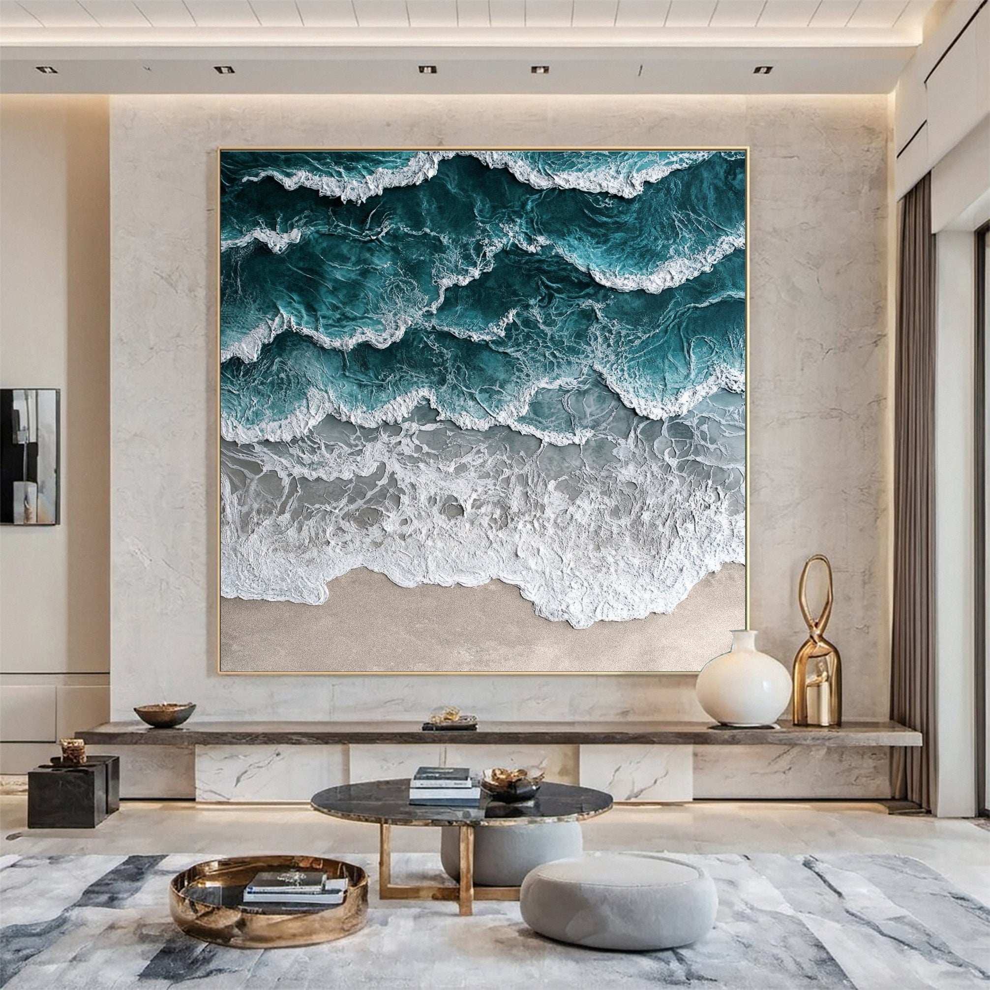 Large Abstract Ocean Wave Canvas