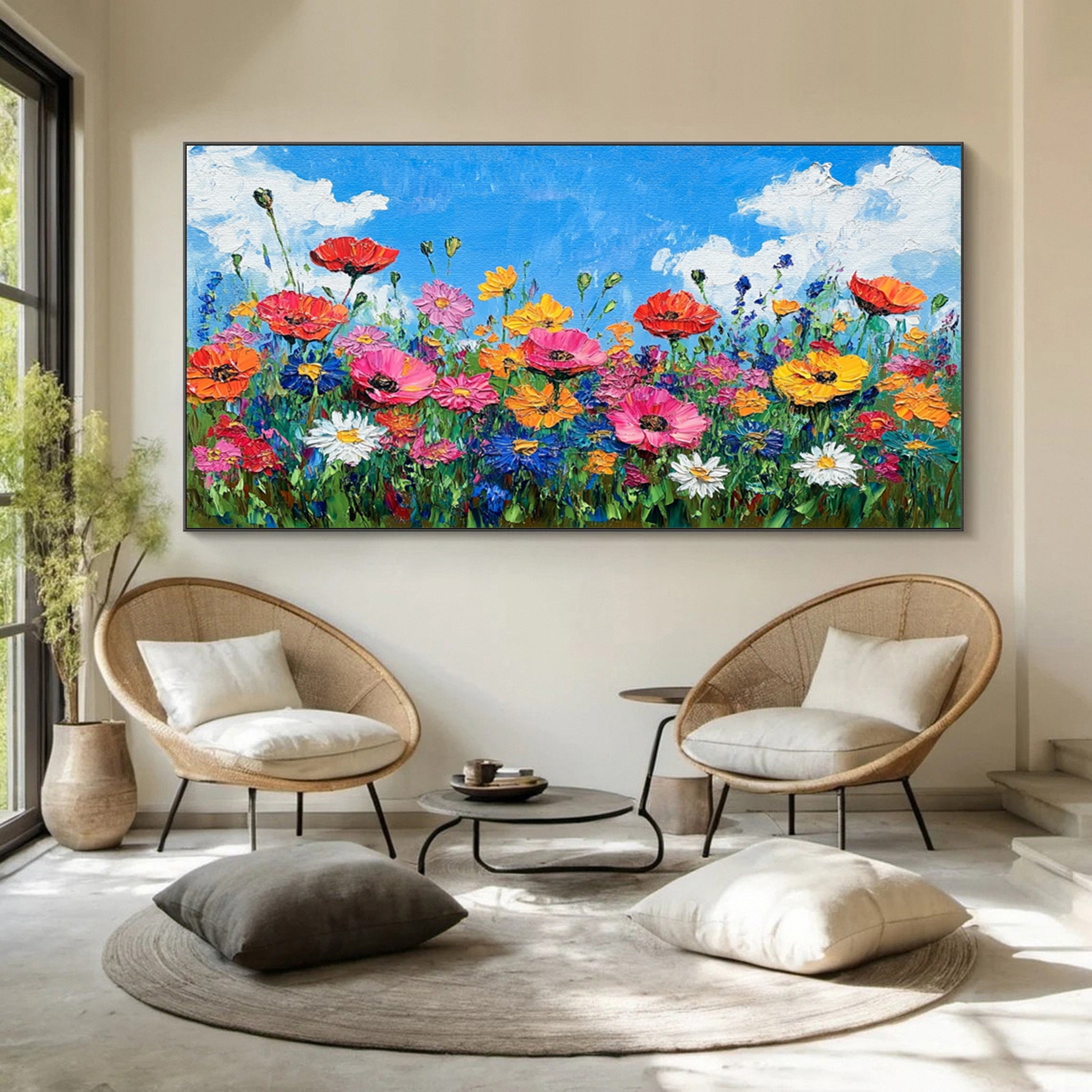 Floral Bliss Abstract Wildflower Landscape Art For Wall Decor #FB030